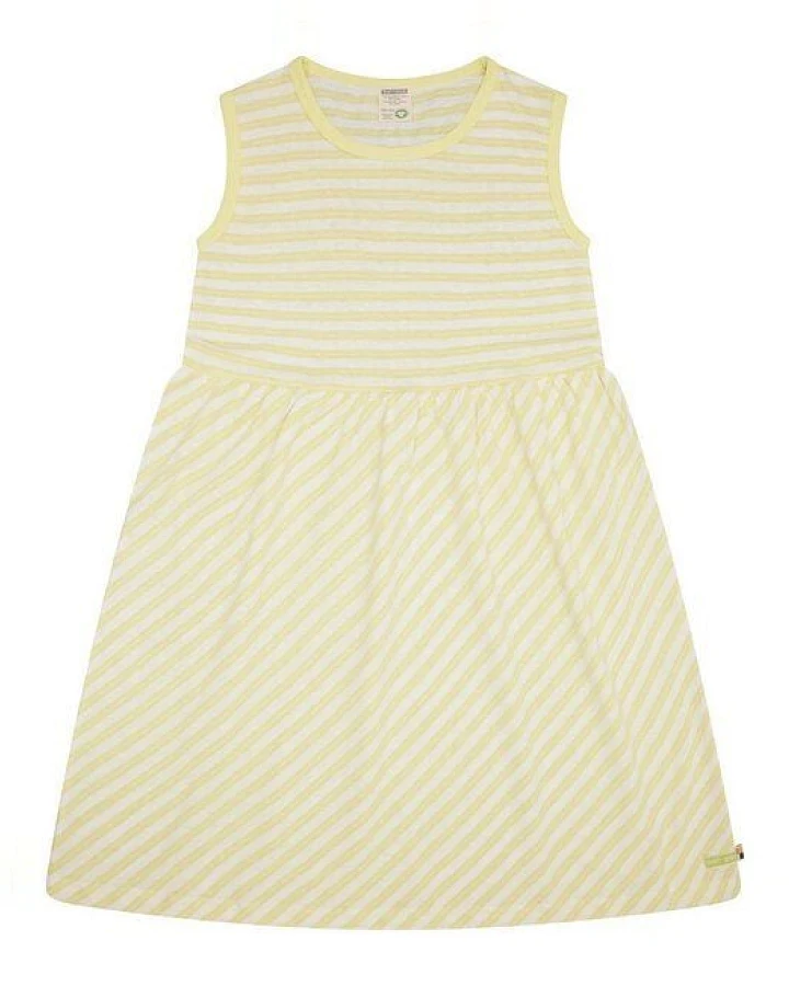 loud + proud Kinder Kleid Streifen mit Leinen, GOTS-zertifiziert