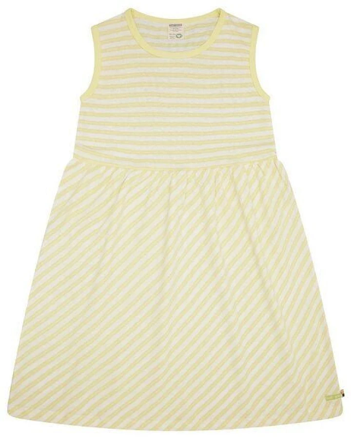 loud + proud Kinder Kleid Streifen mit Leinen, GOTS-zertifiziert