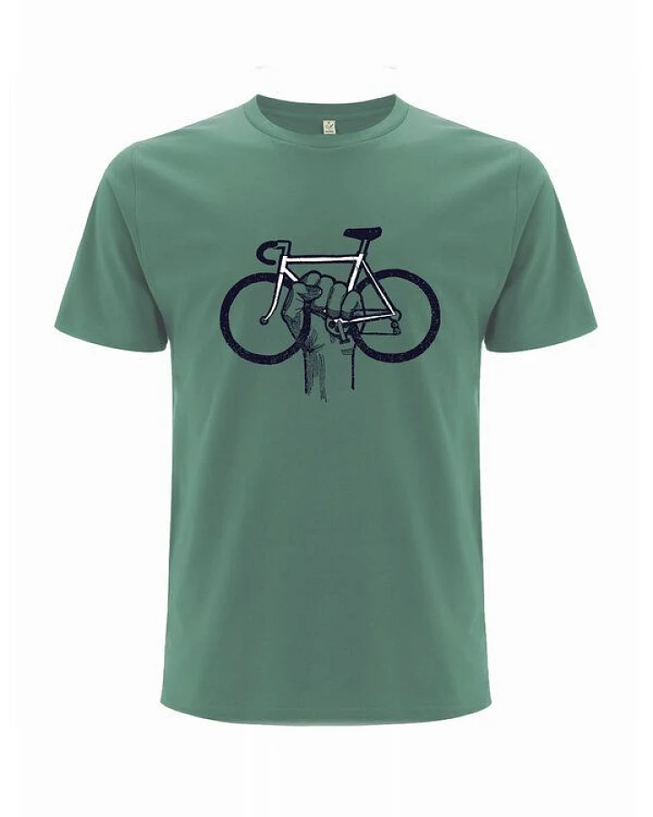 Spreecult Fahrrad Faust - Bio und Fair - Männer Unisex T-Shirt - Bike Fixie Shirt