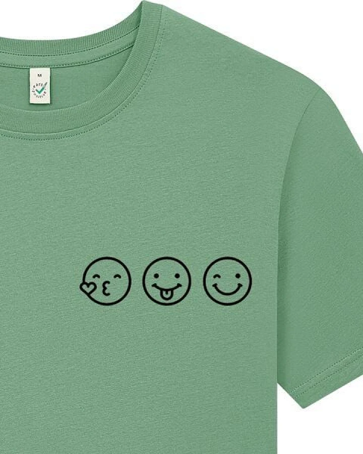 Spreecult Smile - Bio und Fair - Männer Unisex T-Shirt - Smiley Emoji Shirt