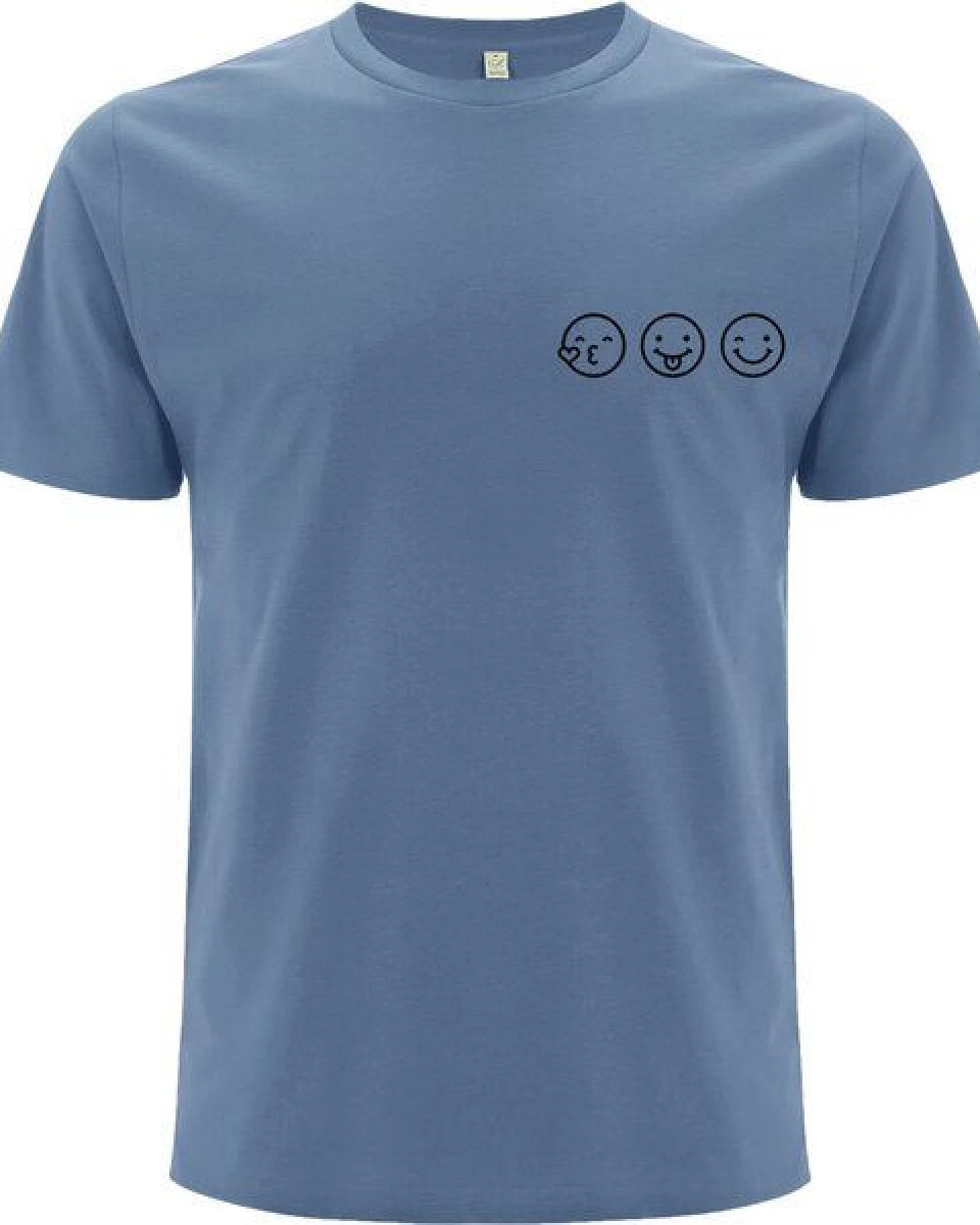 Spreecult Smile - Bio und Fair - Männer Unisex T-Shirt - Smiley Emoji Shirt – Ansicht 2