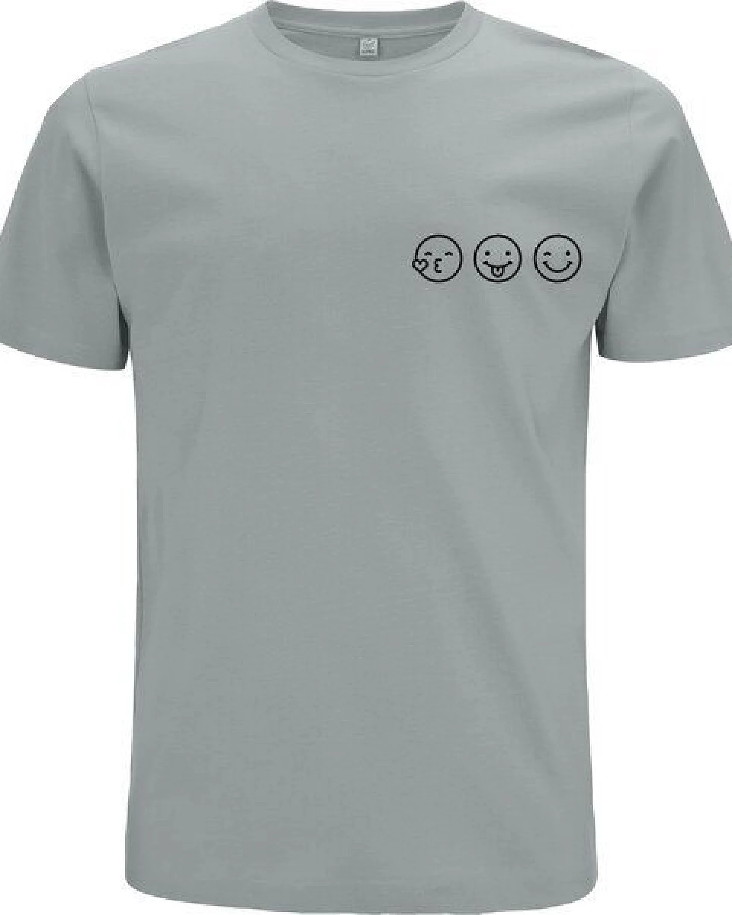 Spreecult Smile - Bio und Fair - Männer Unisex T-Shirt - Smiley Emoji Shirt – Ansicht 2
