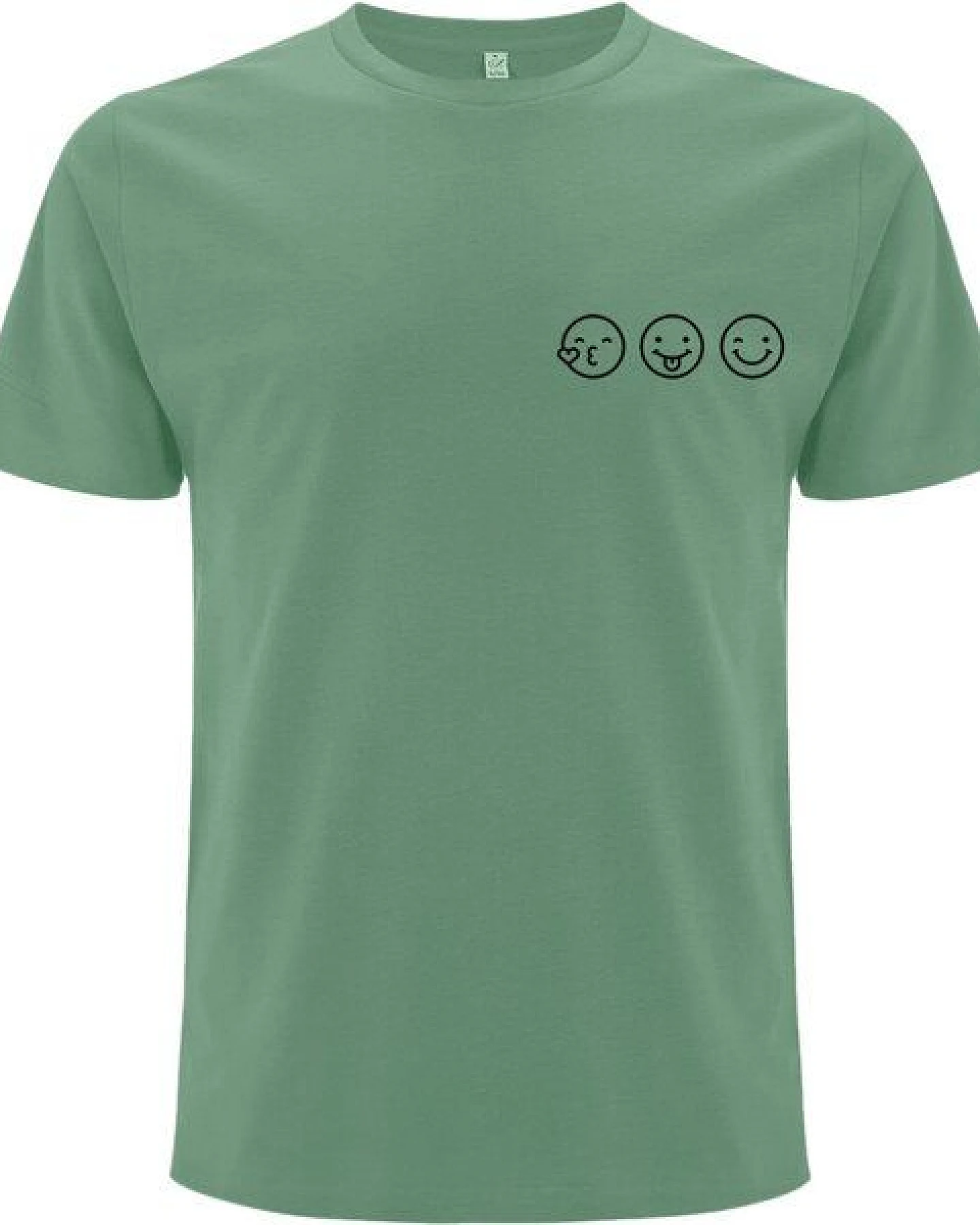 Spreecult Smile - Bio und Fair - Männer Unisex T-Shirt - Smiley Emoji Shirt – Ansicht 2