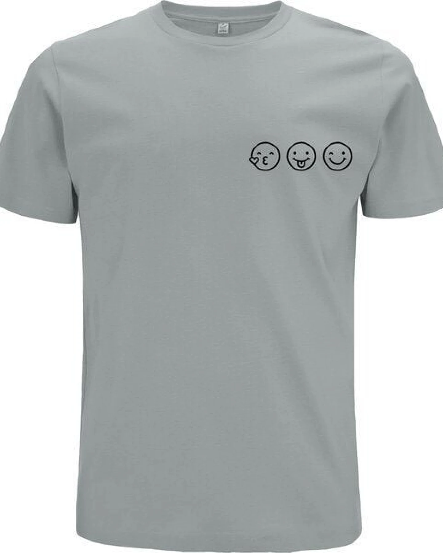 Spreecult Smile - Bio und Fair - Männer Unisex T-Shirt - Smiley Emoji Shirt – Ansicht 2