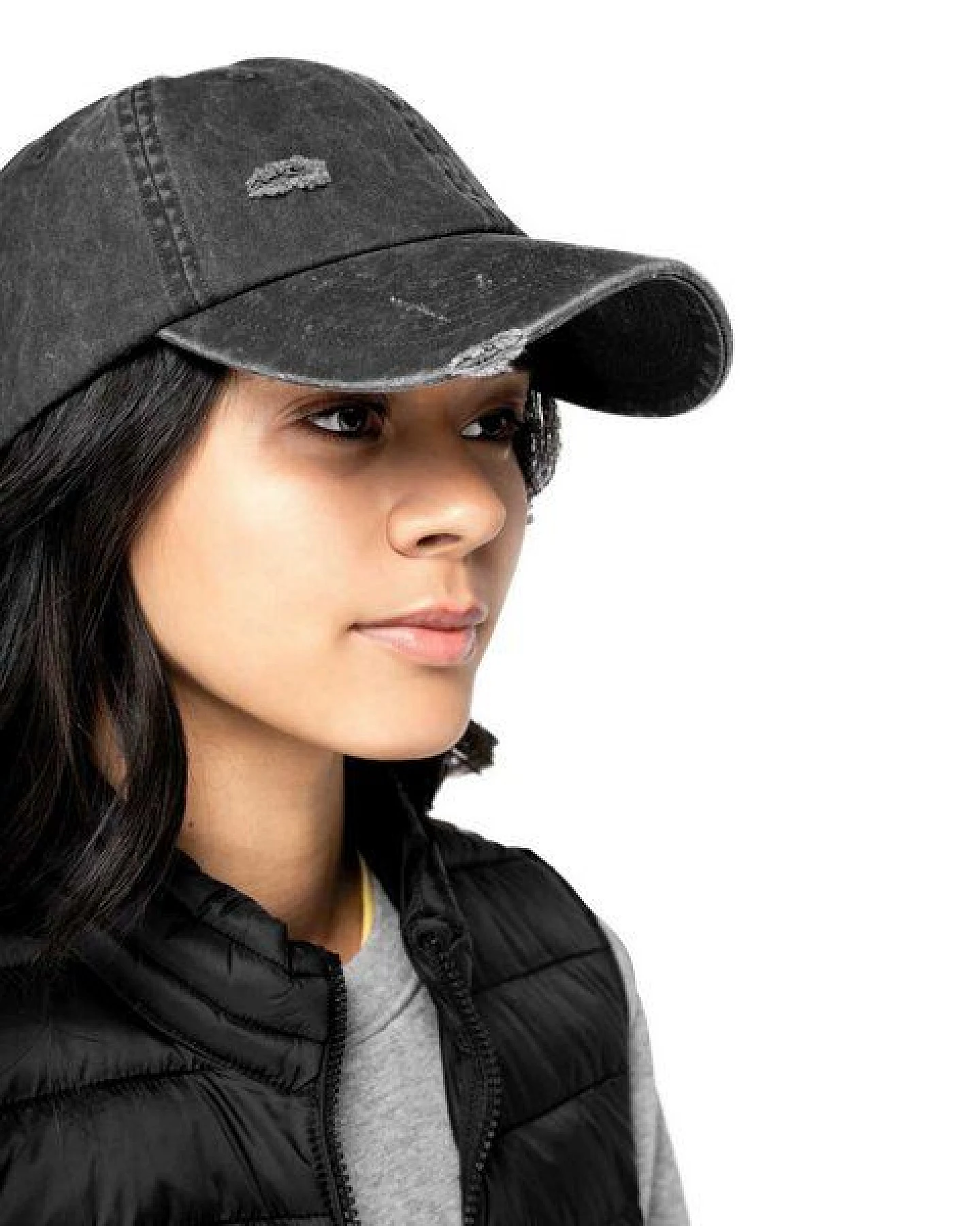 YTWOO Nachhaltige Unisex-Kappe im zerrissenen Look – Ansicht 2