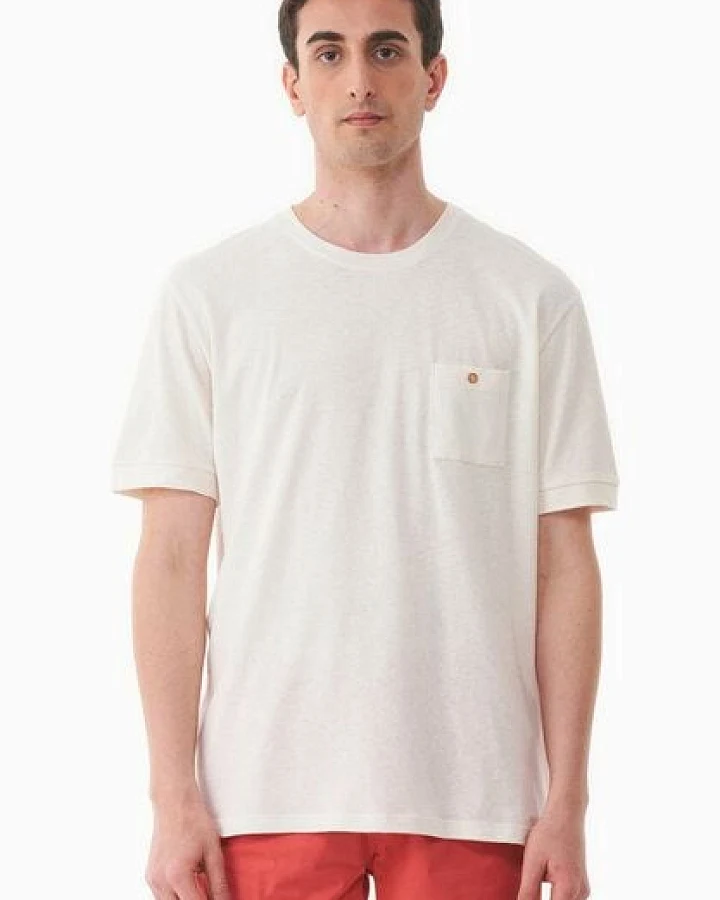 ORGANICATION T-Shirt aus Bio-Baumwolle und Leinen mit Brusttasche