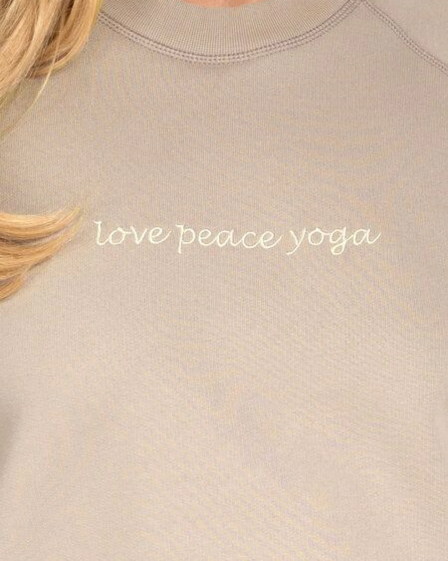Magadi Damen Sweater BELLA mit Love- Peace- Yoga aus Sweat-Stoff – Ansicht 3
