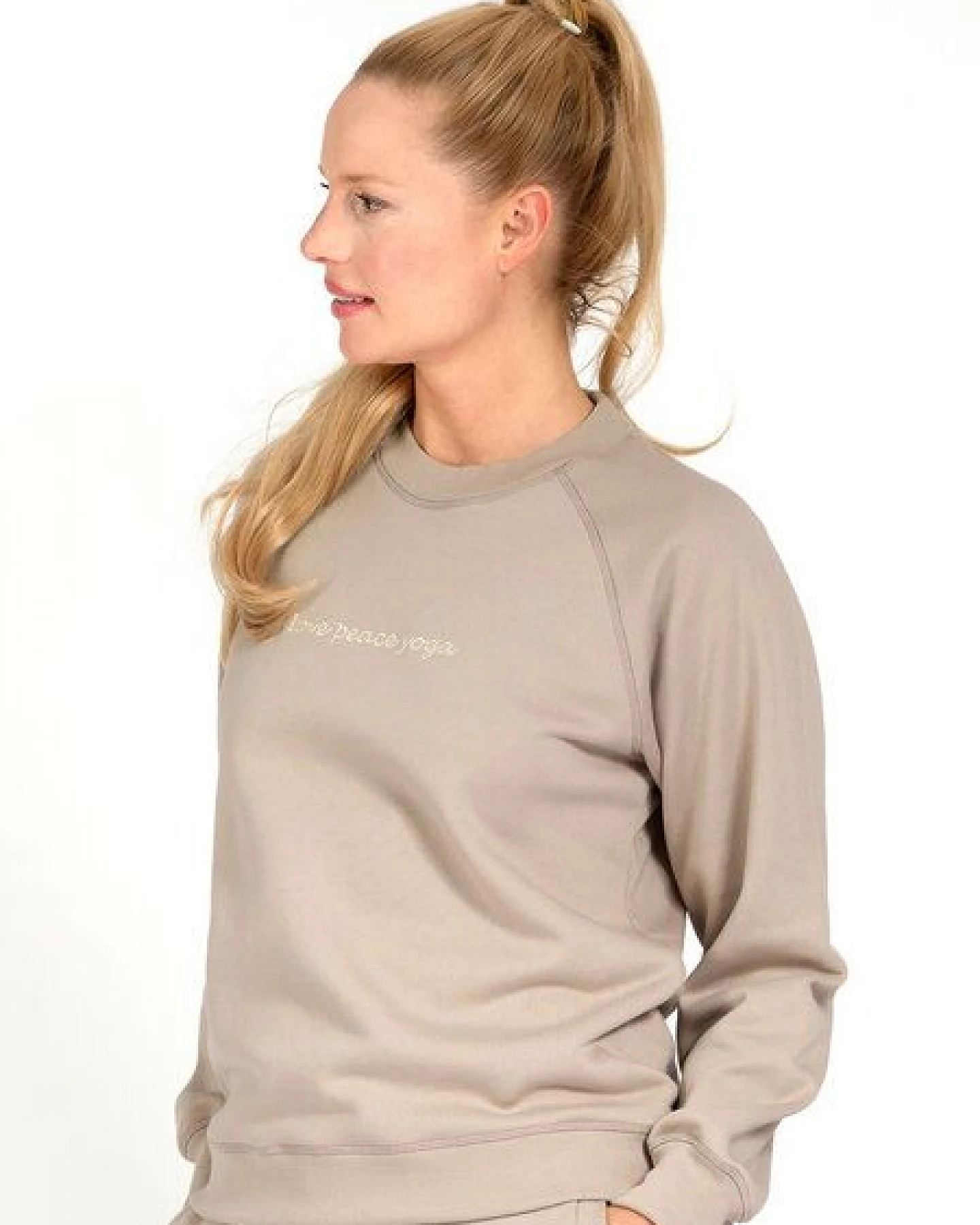 Magadi Damen Sweater BELLA mit Love- Peace- Yoga aus Sweat-Stoff – Ansicht 4