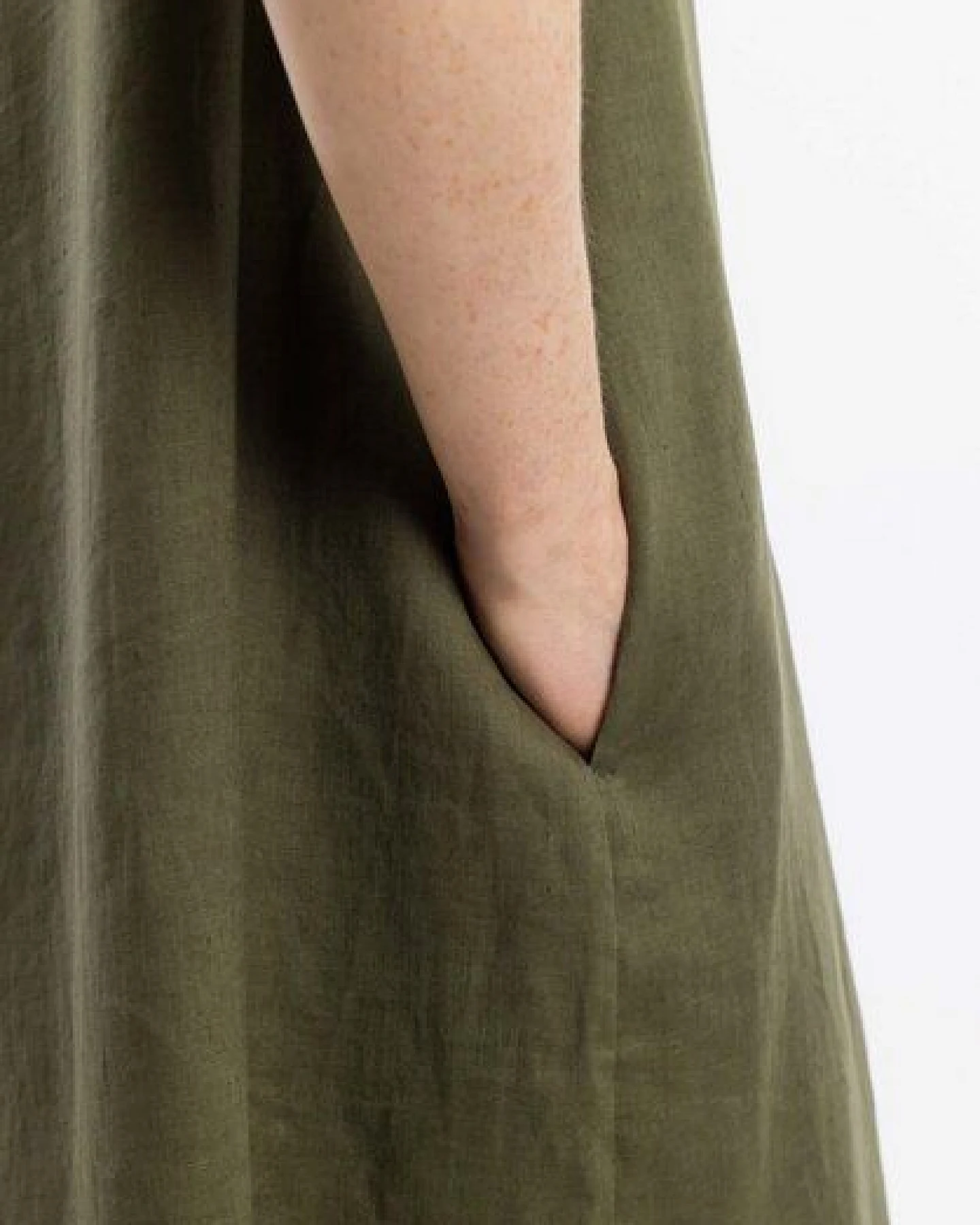 Rotholz Kleid - Kaftan - aus einem Baumwolle/Leinen-Mix – Ansicht 4