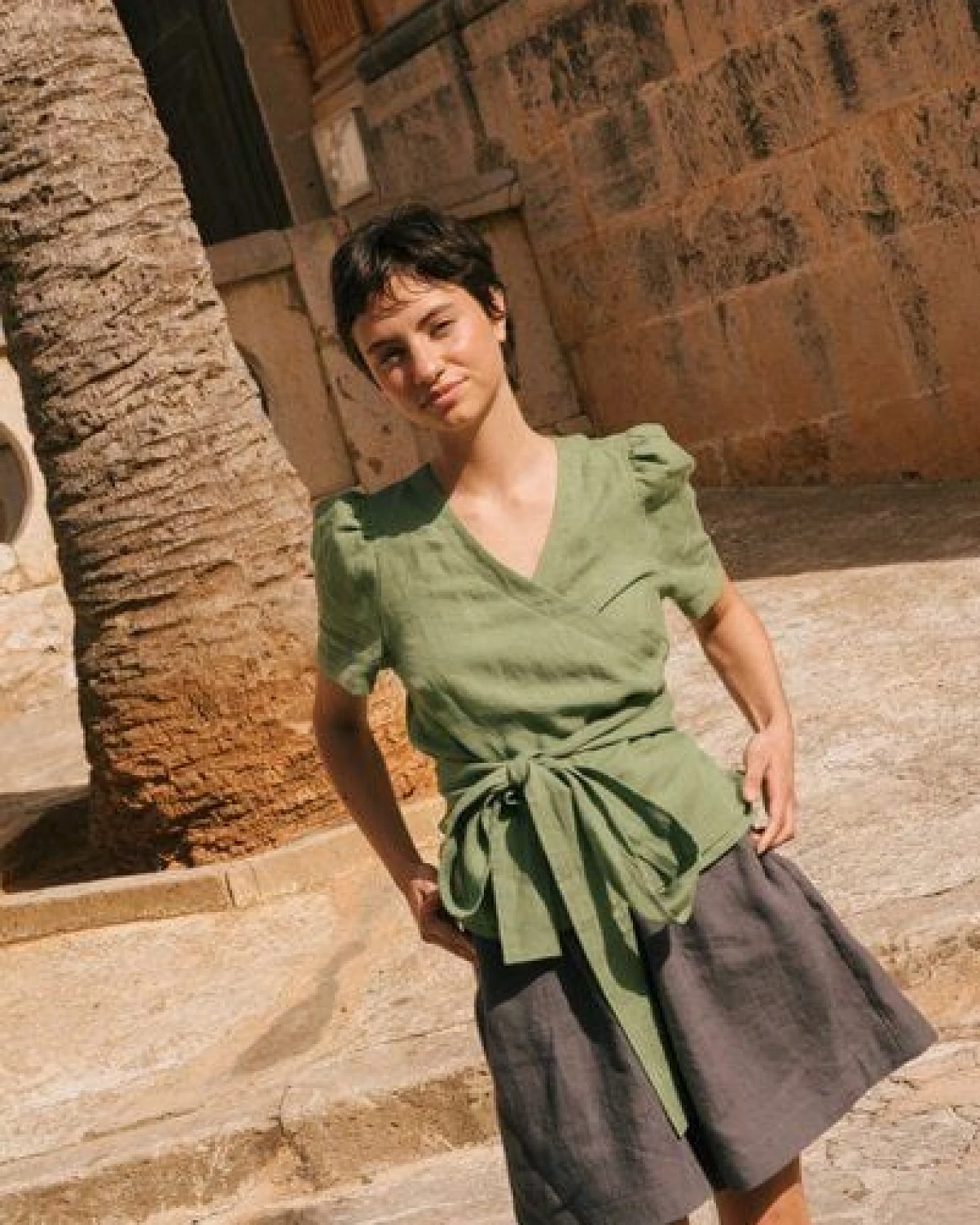 AmourLinen Elisa Wickeltop aus Leinen – Ansicht 4