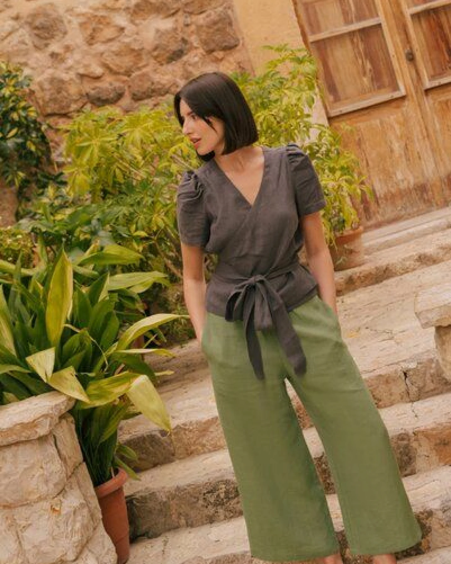 AmourLinen Elisa Wickeltop aus Leinen – Ansicht 2