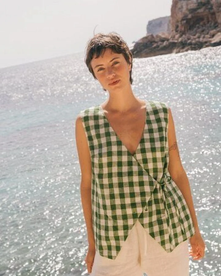 AmourLinen Blanca ärmelloses Leinenoberteil