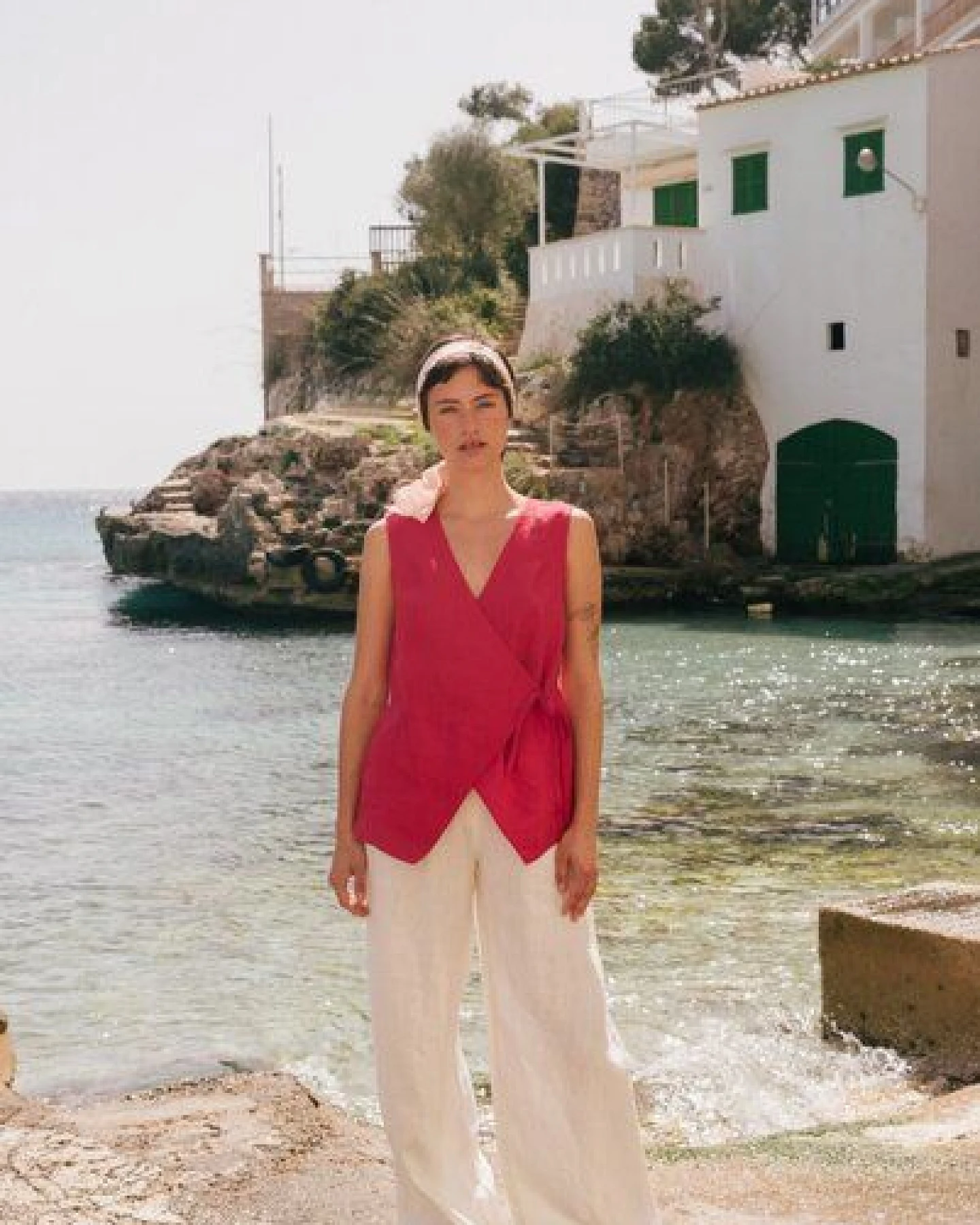 AmourLinen Blanca ärmelloses Leinenoberteil – Ansicht 3