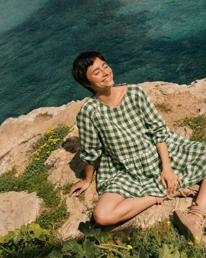 AmourLinen Sofia Kleid aus Leinen in Midilänge