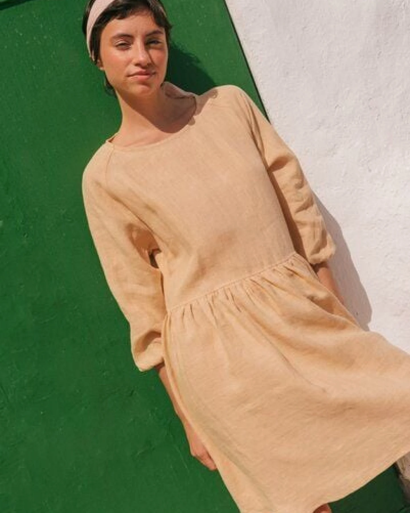 AmourLinen Sofia Kleid aus Leinen in Midilänge – Ansicht 4