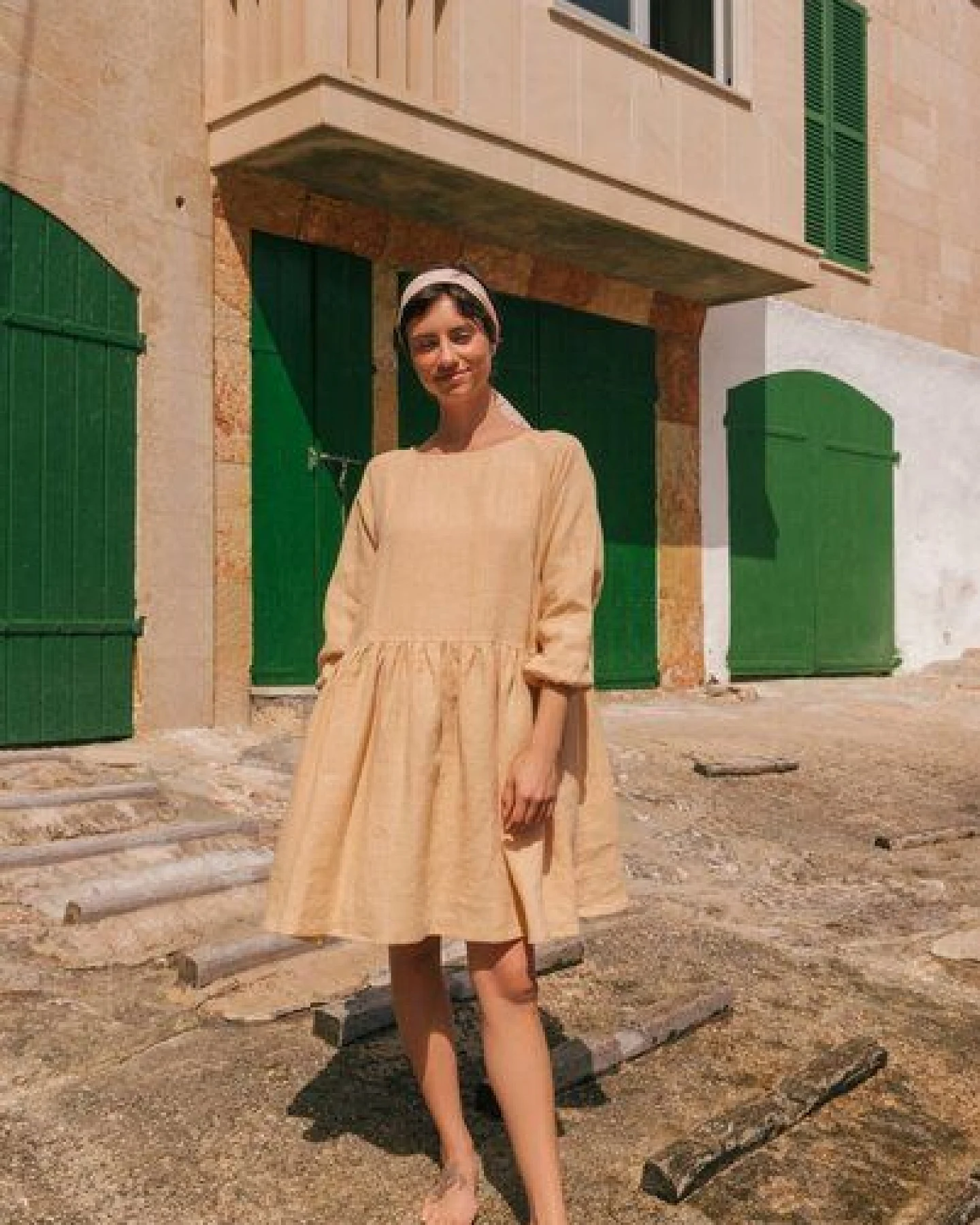 AmourLinen Sofia Kleid aus Leinen in Midilänge – Ansicht 3