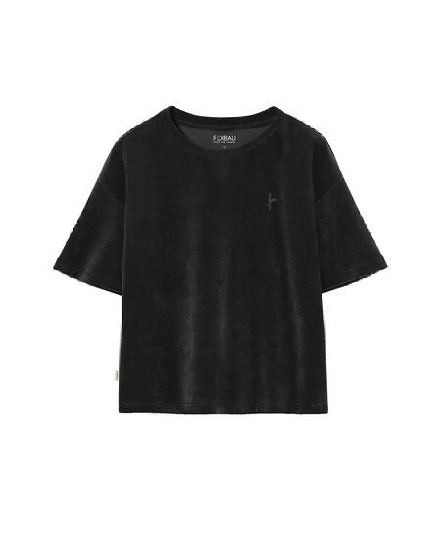 FUXBAU Frauen Cropped Samt T-Shirt – Ansicht 2