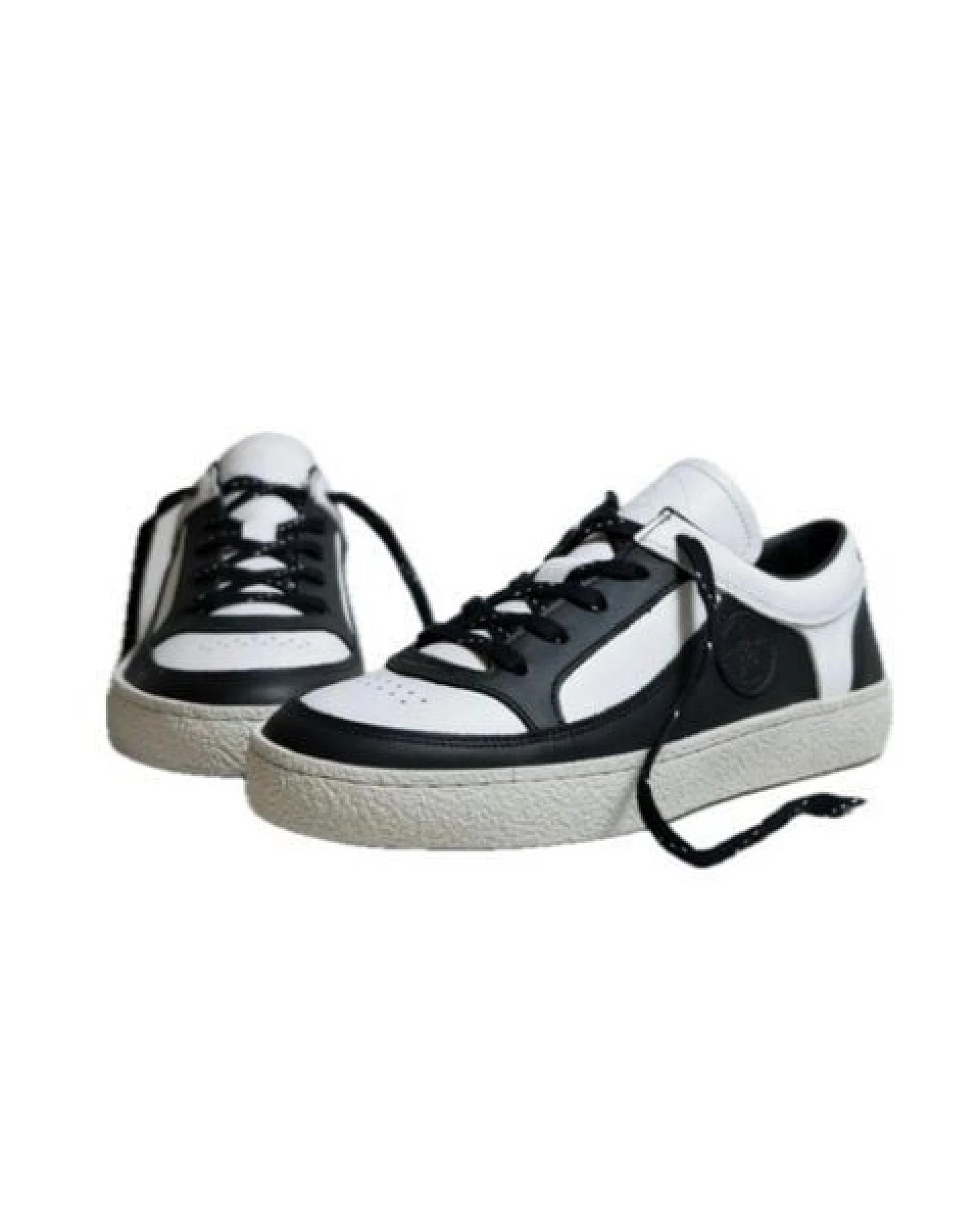OSWEN Eleganter Sneaker aus Leder in schwarz weiß mit Naturkautschuklaufsohle – Ansicht 4