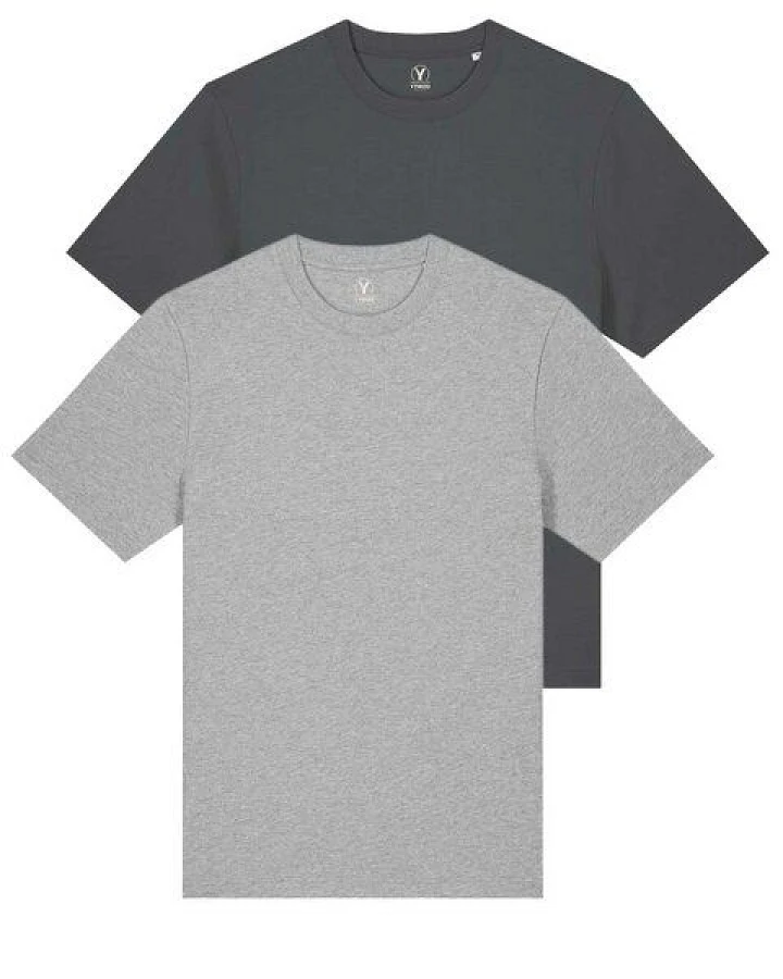 YTWOO Doppelpack Unisex-T-Shirts aus schwerem Stoff