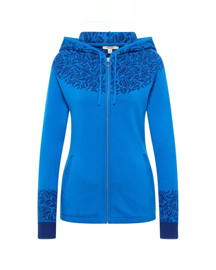 Tranquillo - Women's Jaquard-Strickjacke - Freizeitjacke Gr XS blau