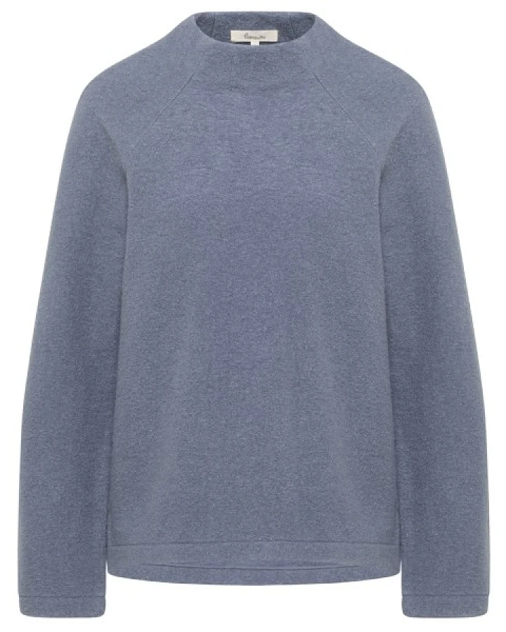 Tranquillo - Women's Kurzer Pullover aus Reiner Walkwolle - Wollpullover Gr M grau