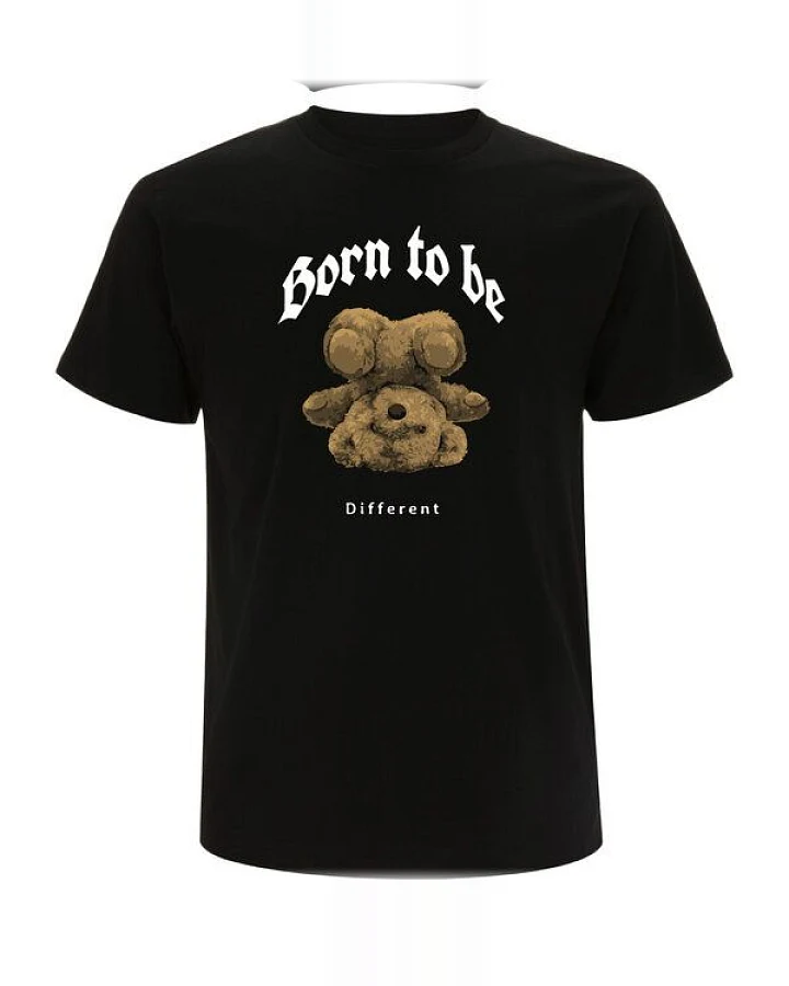 Spreecult Born To Be Different - Bio und Fair - Männer Unisex T-Shirt - Teddybär