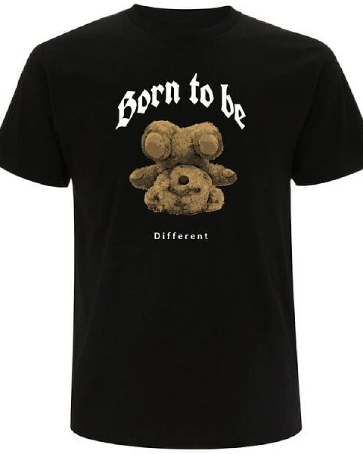 Spreecult Born To Be Different - Bio und Fair - Männer Unisex T-Shirt - Teddybär