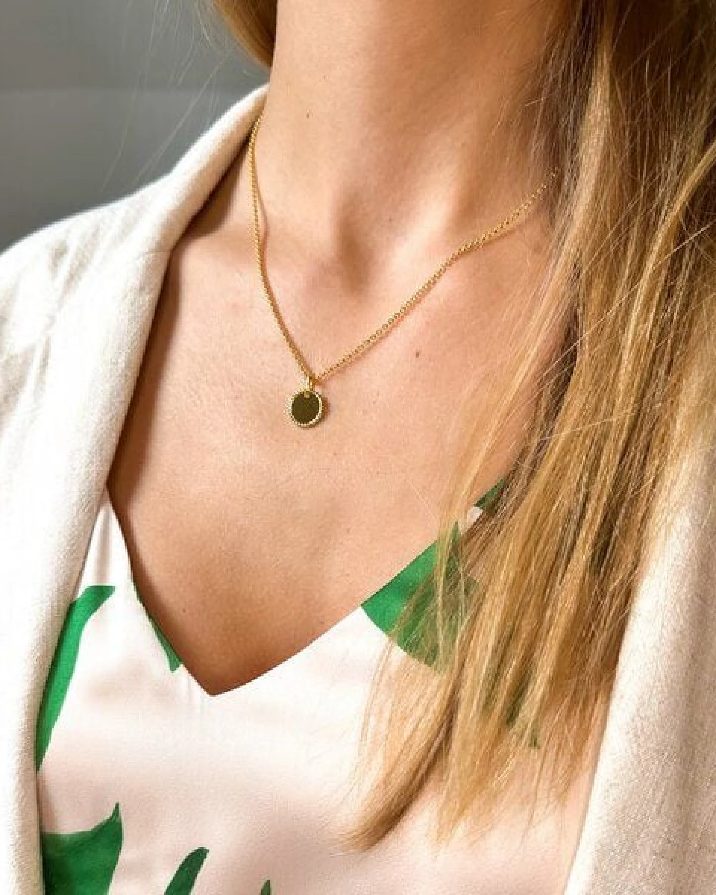 MOANINA Kette Coin Felicia - 925 Silber/18k Gold Vermeil - 3 Längen – Ansicht 3