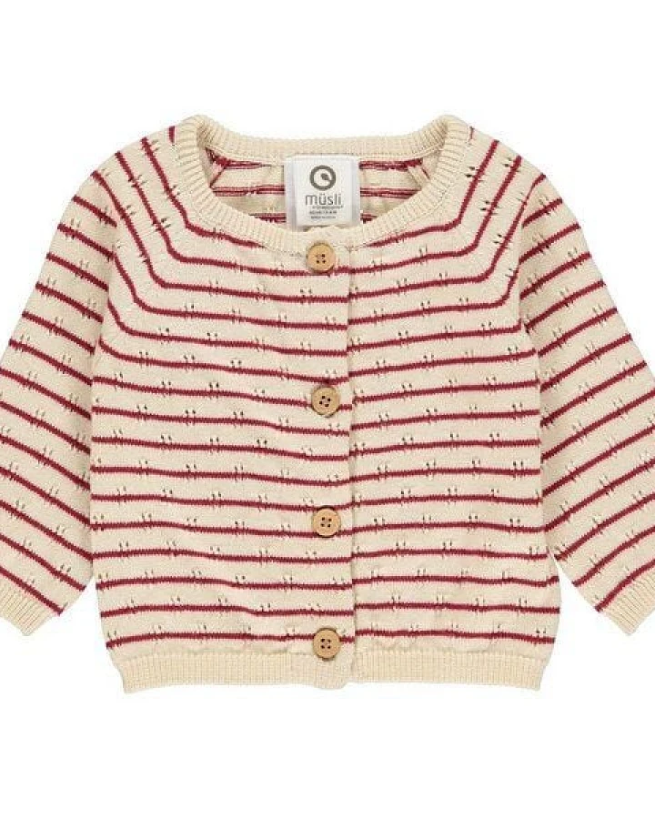 Fred's World by Green Cotton "Green Cotton" Strickjacke rot/natur