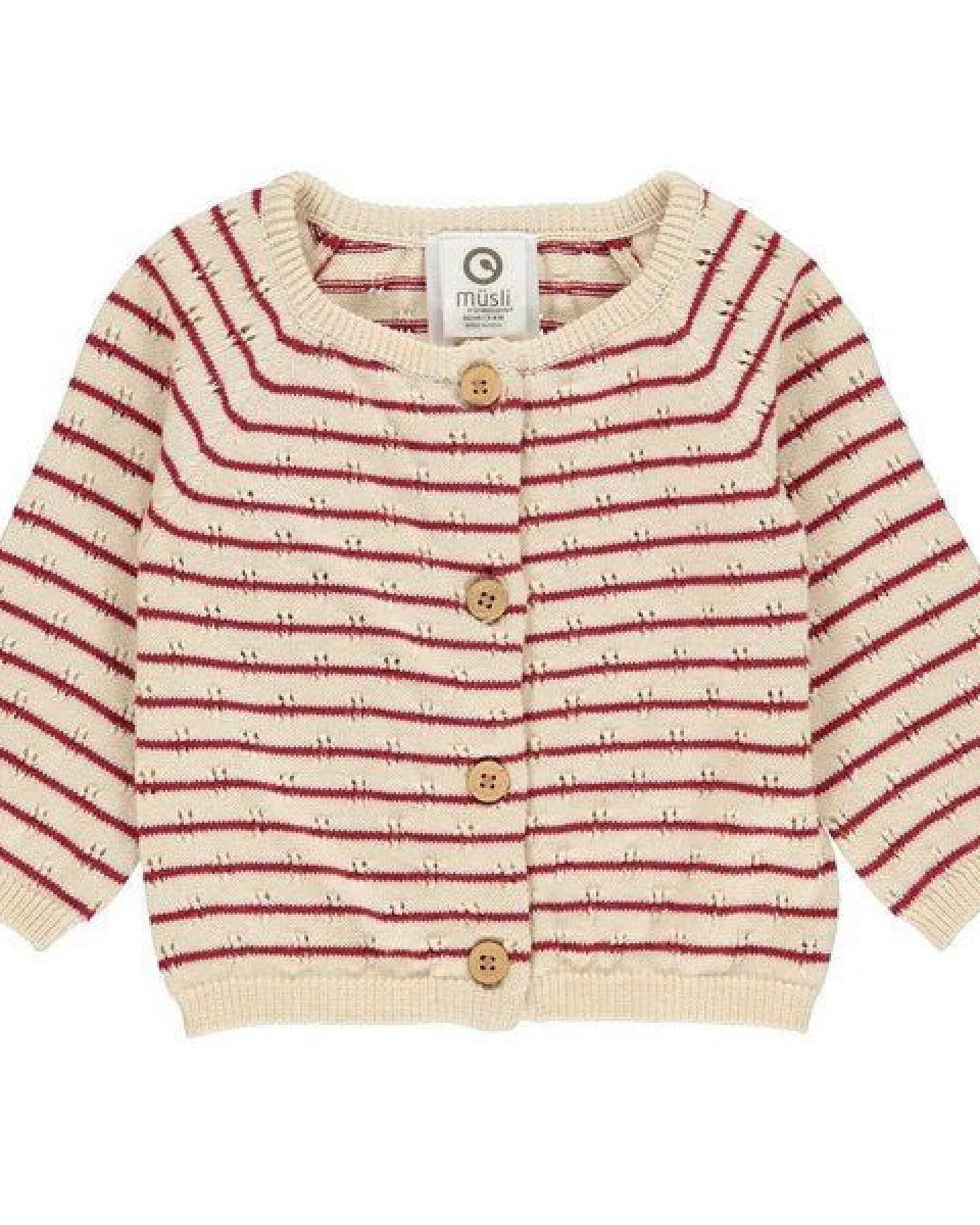 Fred's World by Green Cotton "Green Cotton" Strickjacke rot/natur – Ansicht 2