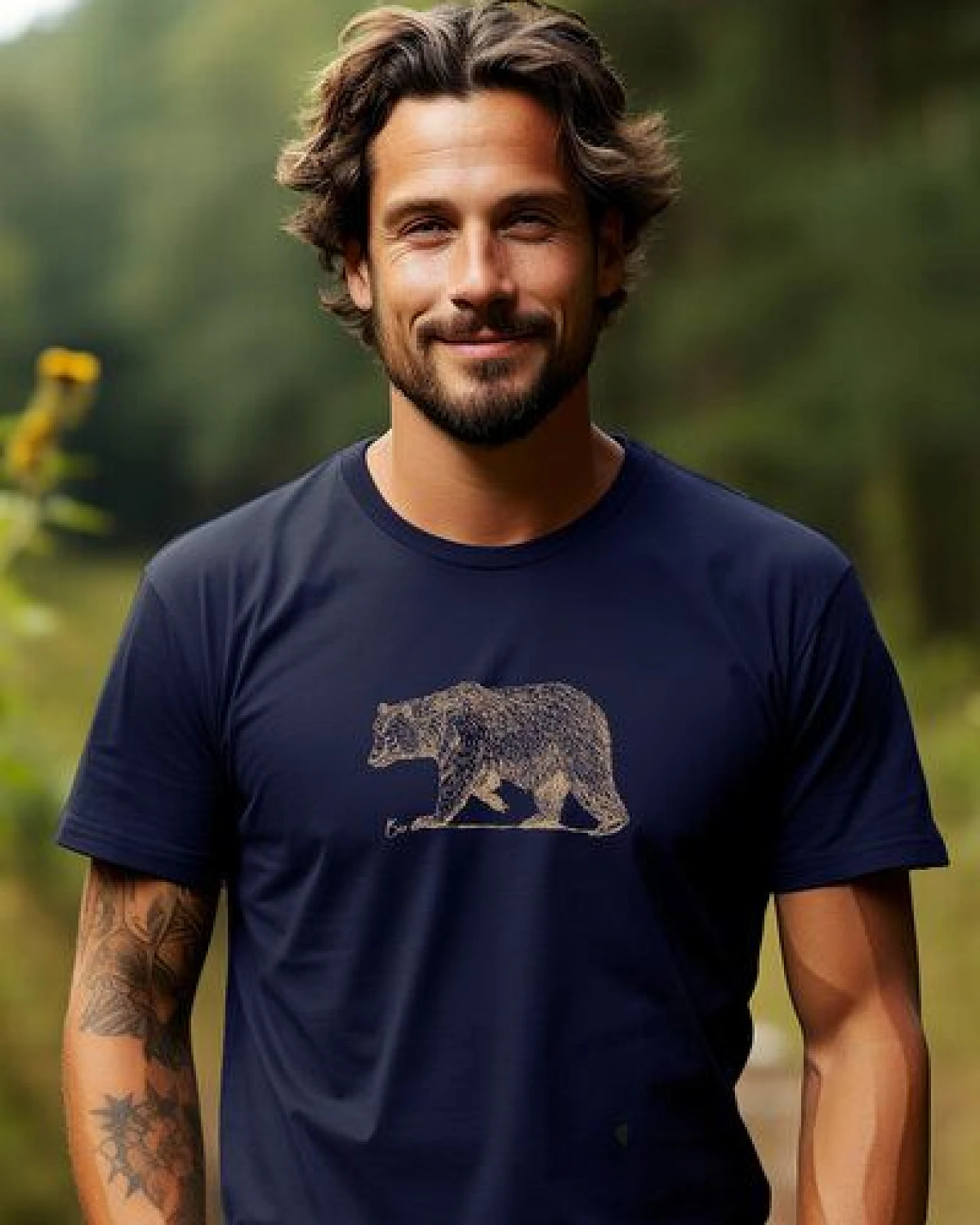 Kultgut Artdesign - Biofair - Leichtes Basic-Shirt / Golden Bär – Ansicht 3