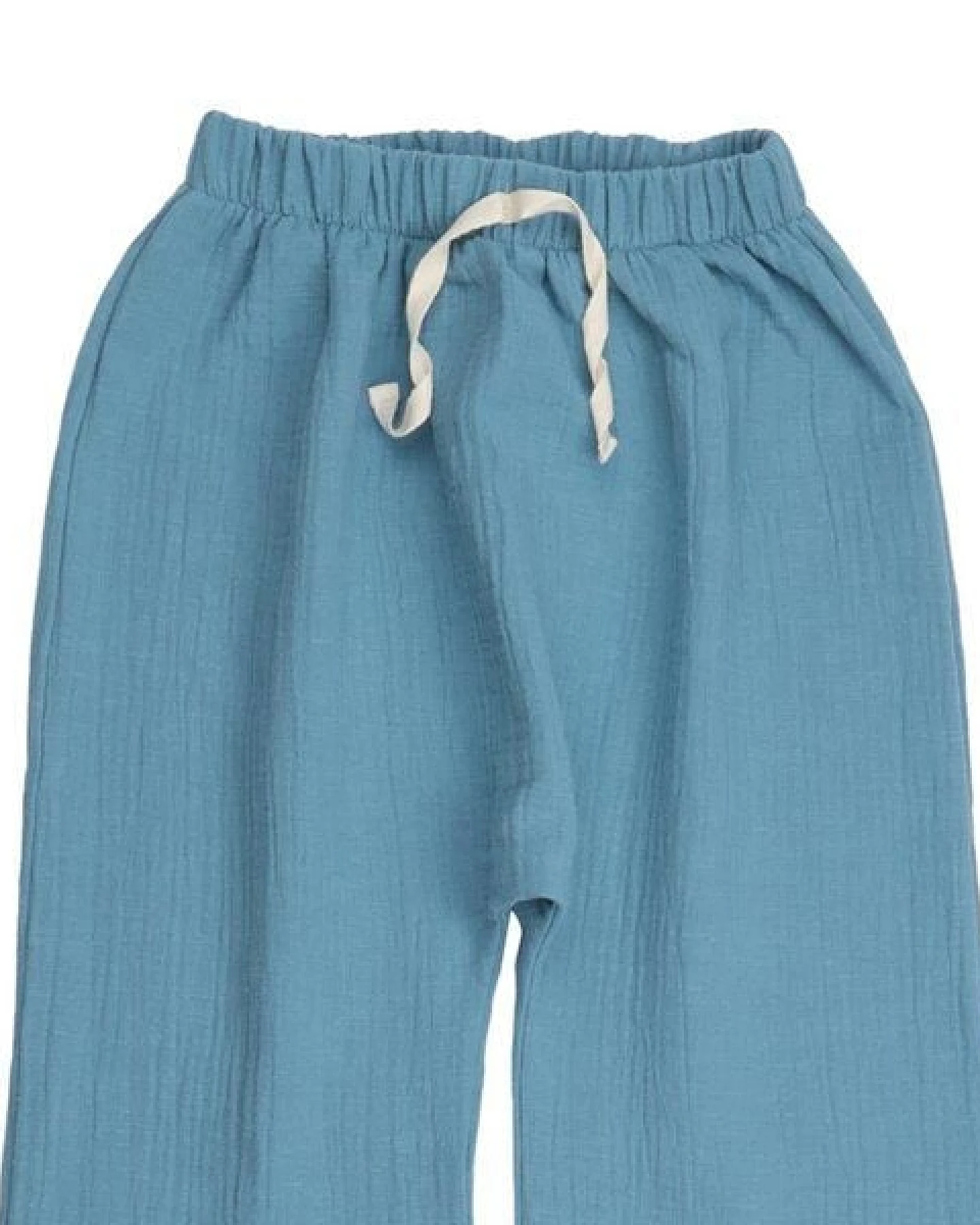 Kinder Baggy Hose GOTS zertifiziert, 95% Bio-Baumwolle, blau, weich, elastisch, bequemer Bund – Walkiddy – Ansicht 4
