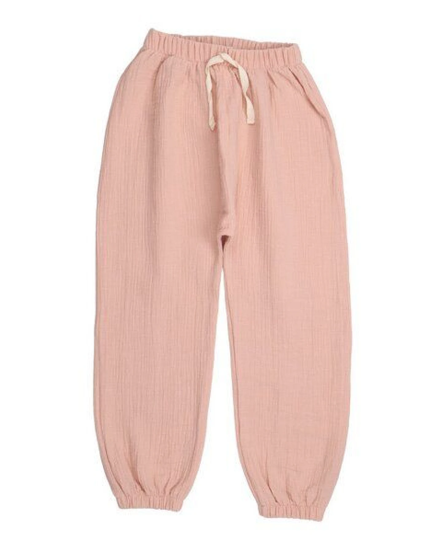 Kinder Baggy Hose GOTS zertifiziert, Bio-Baumwolle, rosa, „Flowers & Leaves“, weich, elastischer Bund – Walkiddy – Ansicht 2