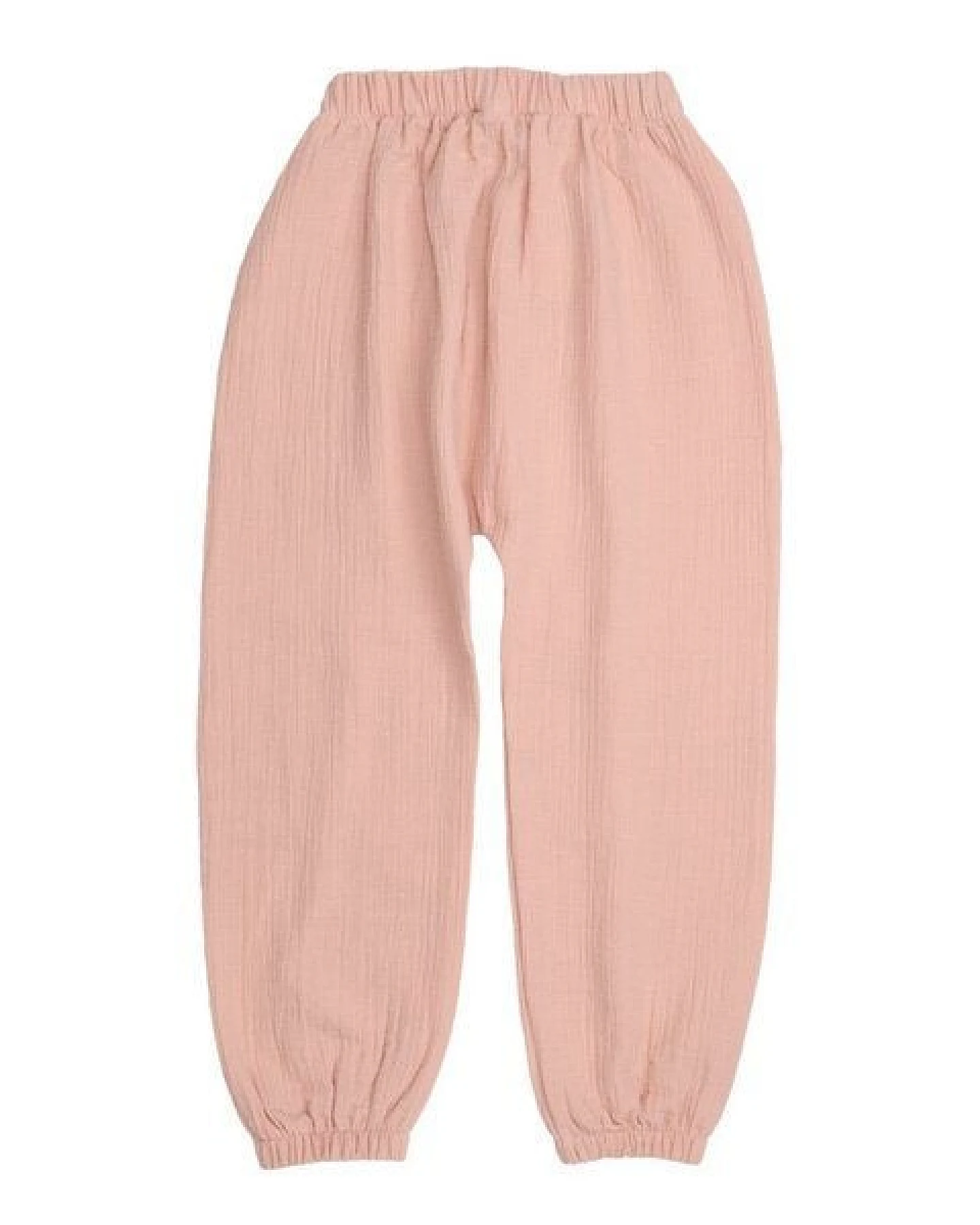 Kinder Baggy Hose GOTS zertifiziert, Bio-Baumwolle, rosa, „Flowers & Leaves“, weich, elastischer Bund – Walkiddy – Ansicht 3