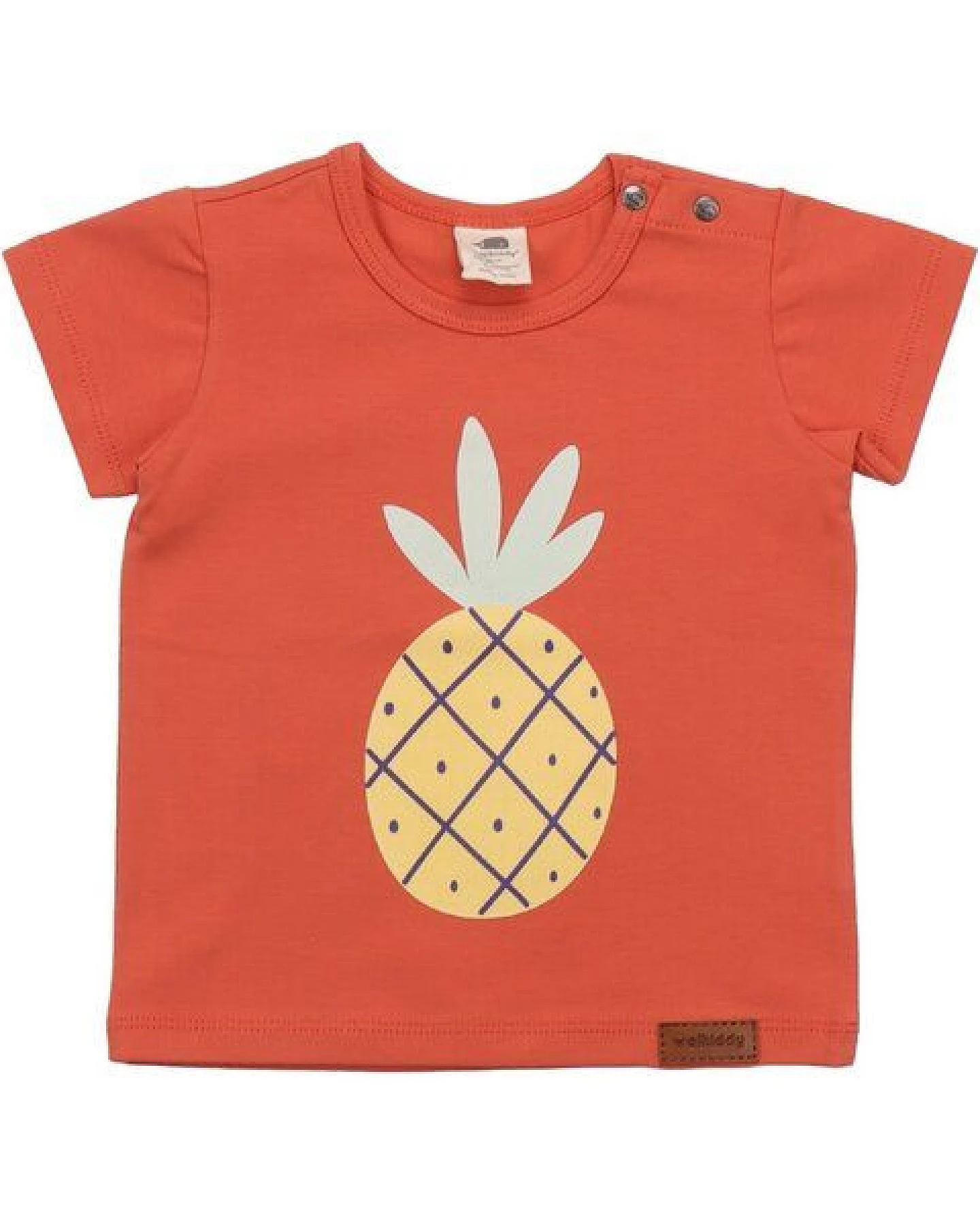 Kinder T-Shirt GOTS zertifiziert Bio-Baumwolle, Orange, Ananas-Motiv, Walkiddy – Ansicht 2