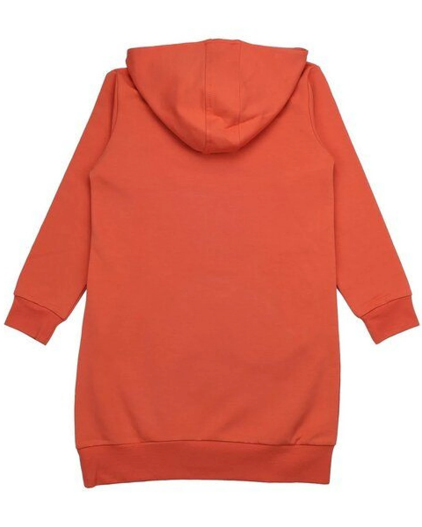 Kinder Sweatkleid GOTS zertifiziert Bio-Baumwolle, Orange, Kapuze, Walkiddy – Ansicht 3