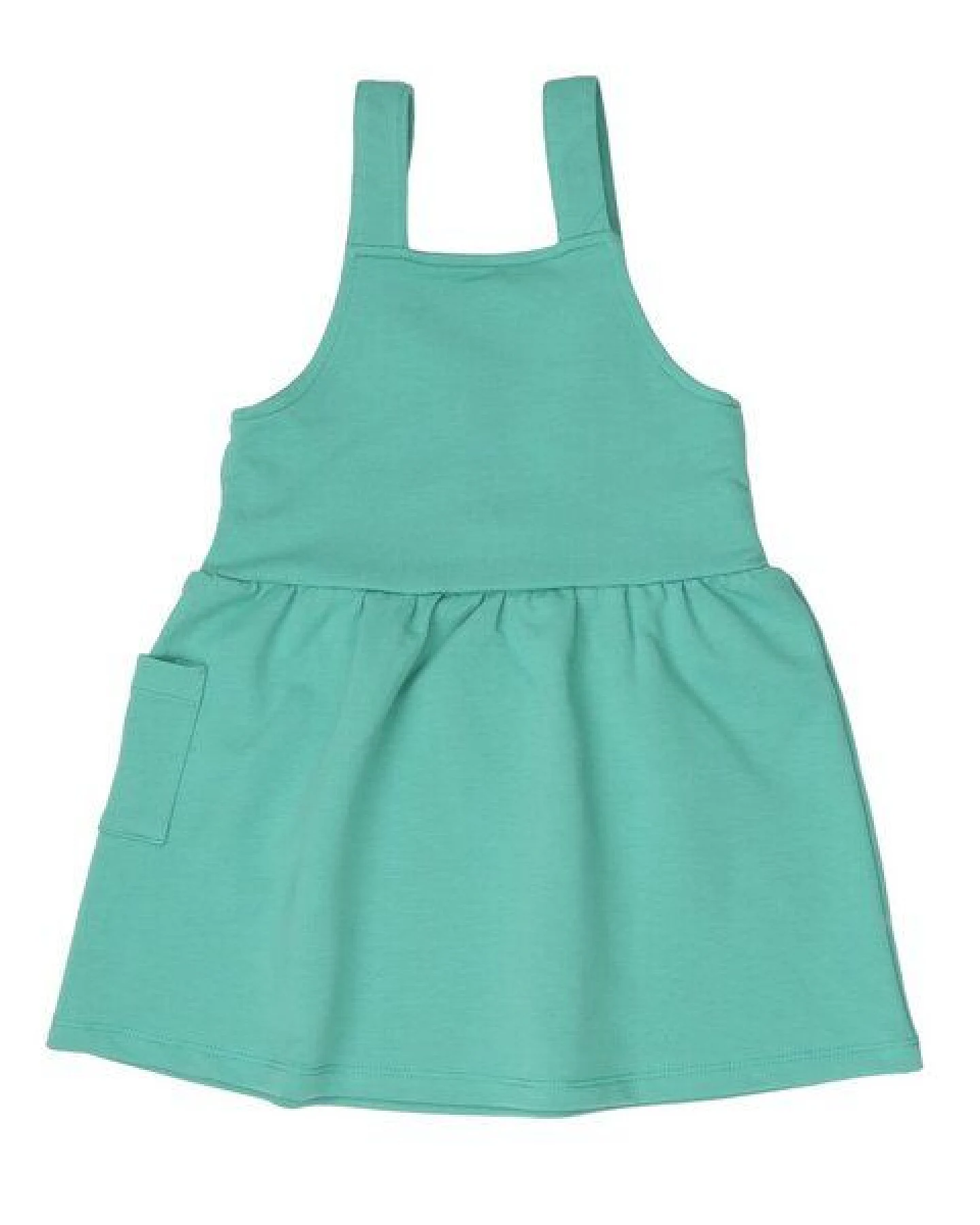 Kinder Trägerkleid GOTS zertifiziert, mintgrün „Green Spruce“, Bio-Baumwolle, weich – Walkiddy – Ansicht 3