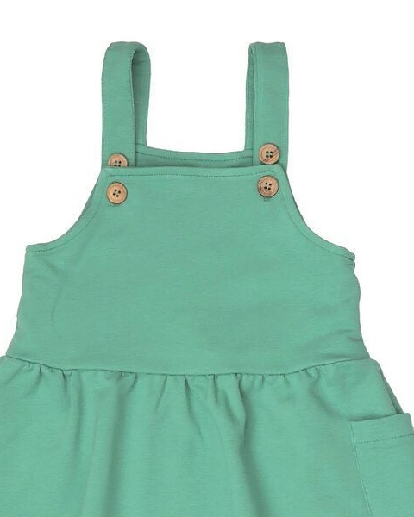 Kinder Trägerkleid GOTS zertifiziert, mintgrün „Green Spruce“, Bio-Baumwolle, weich – Walkiddy – Ansicht 4