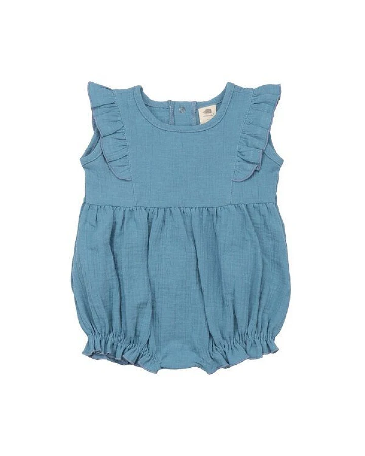 Baby Bodykleid GOTS zertifiziert – Blau, ärmellos, weich & bequem