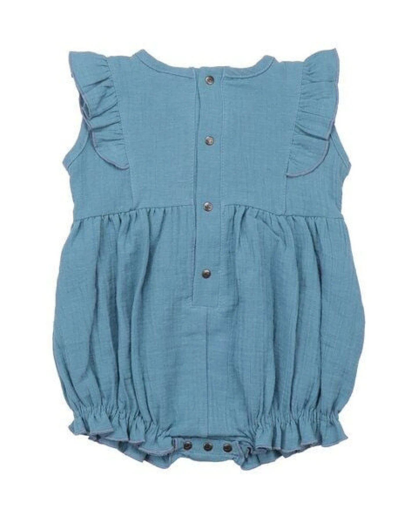 Baby Bodykleid GOTS zertifiziert – Blau, ärmellos, weich & bequem – Ansicht 3