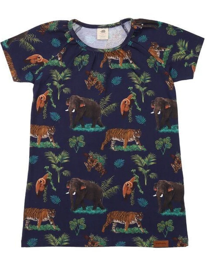 Organic Cotton Tropical Asia Tunika Blau - GOTS-Zertifizierte, Umweltfreundliche Mode – Walkiddy