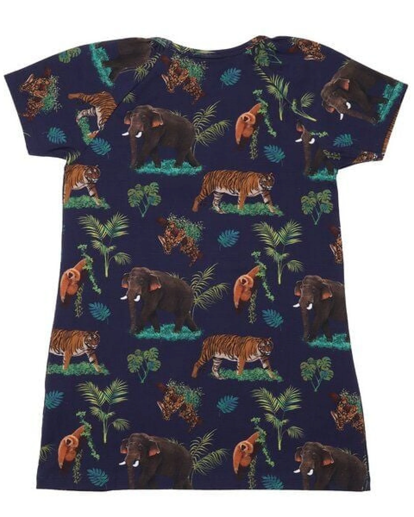 Organic Cotton Tropical Asia Tunika Blau - GOTS-Zertifizierte, Umweltfreundliche Mode – Walkiddy – Ansicht 3