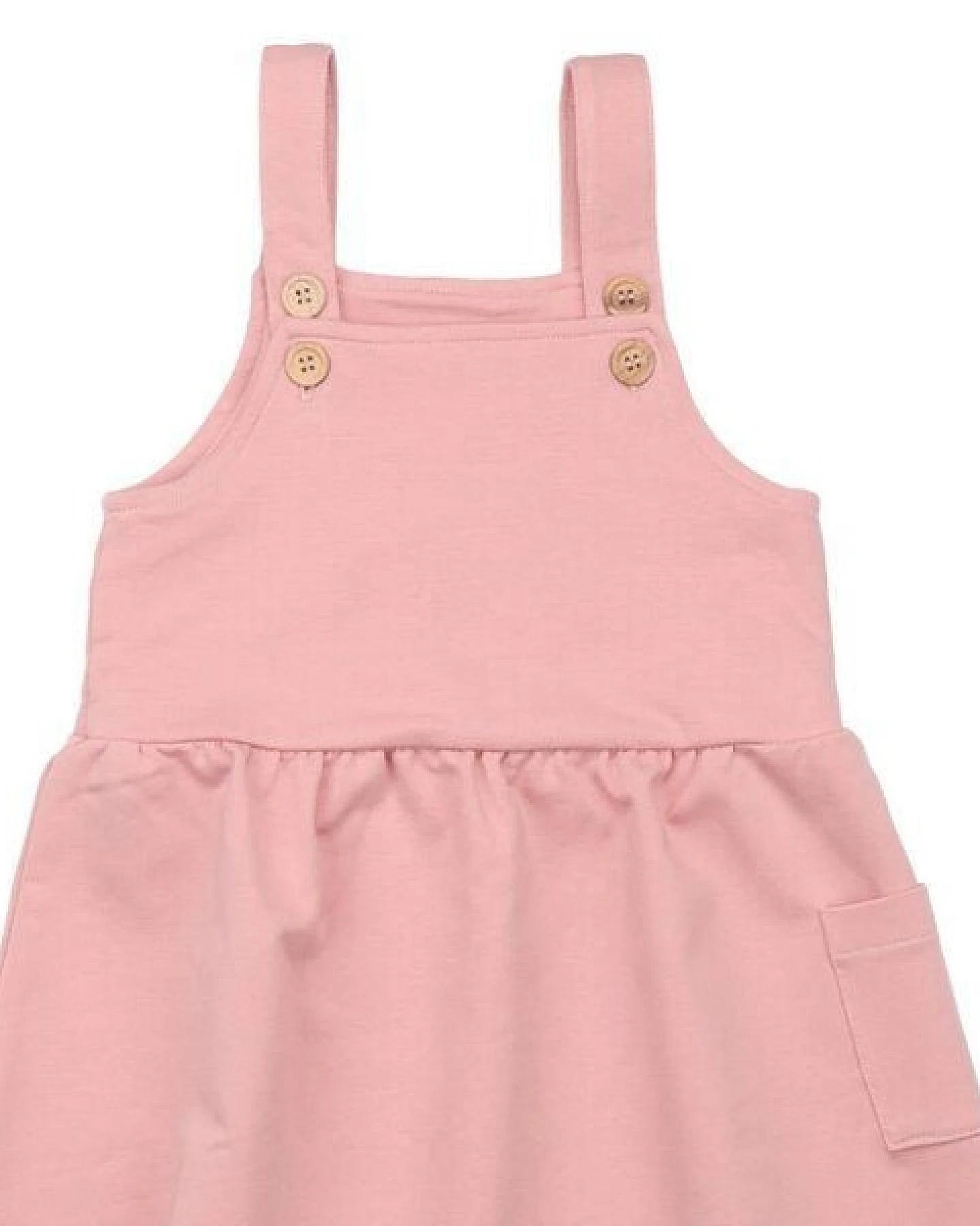 Kinder Latzkleid GOTS zertifiziert, rosa „Silver Pink“, Bio-Baumwolle, weich – Walkiddy – Ansicht 4