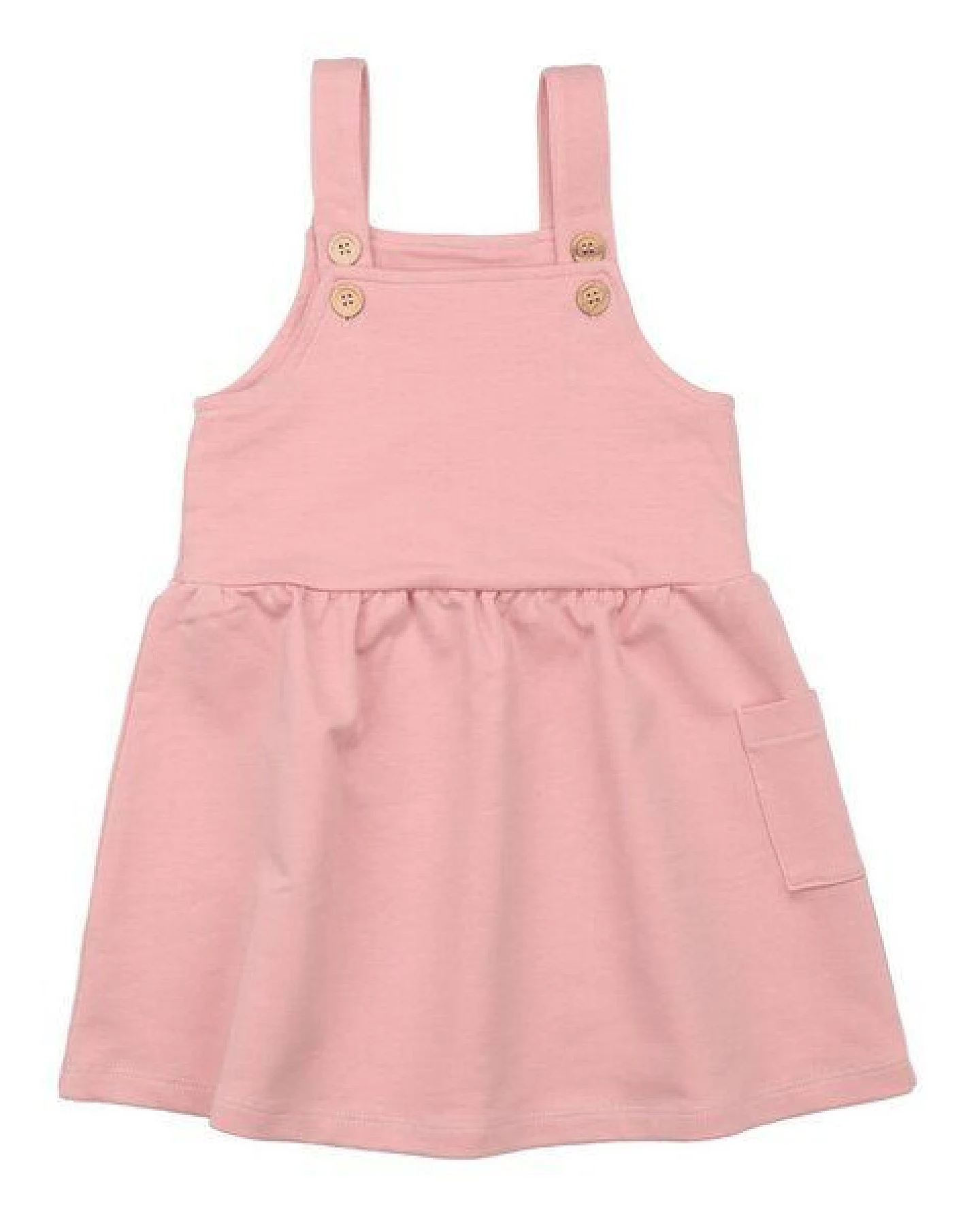 Kinder Latzkleid GOTS zertifiziert, rosa „Silver Pink“, Bio-Baumwolle, weich – Walkiddy – Ansicht 2