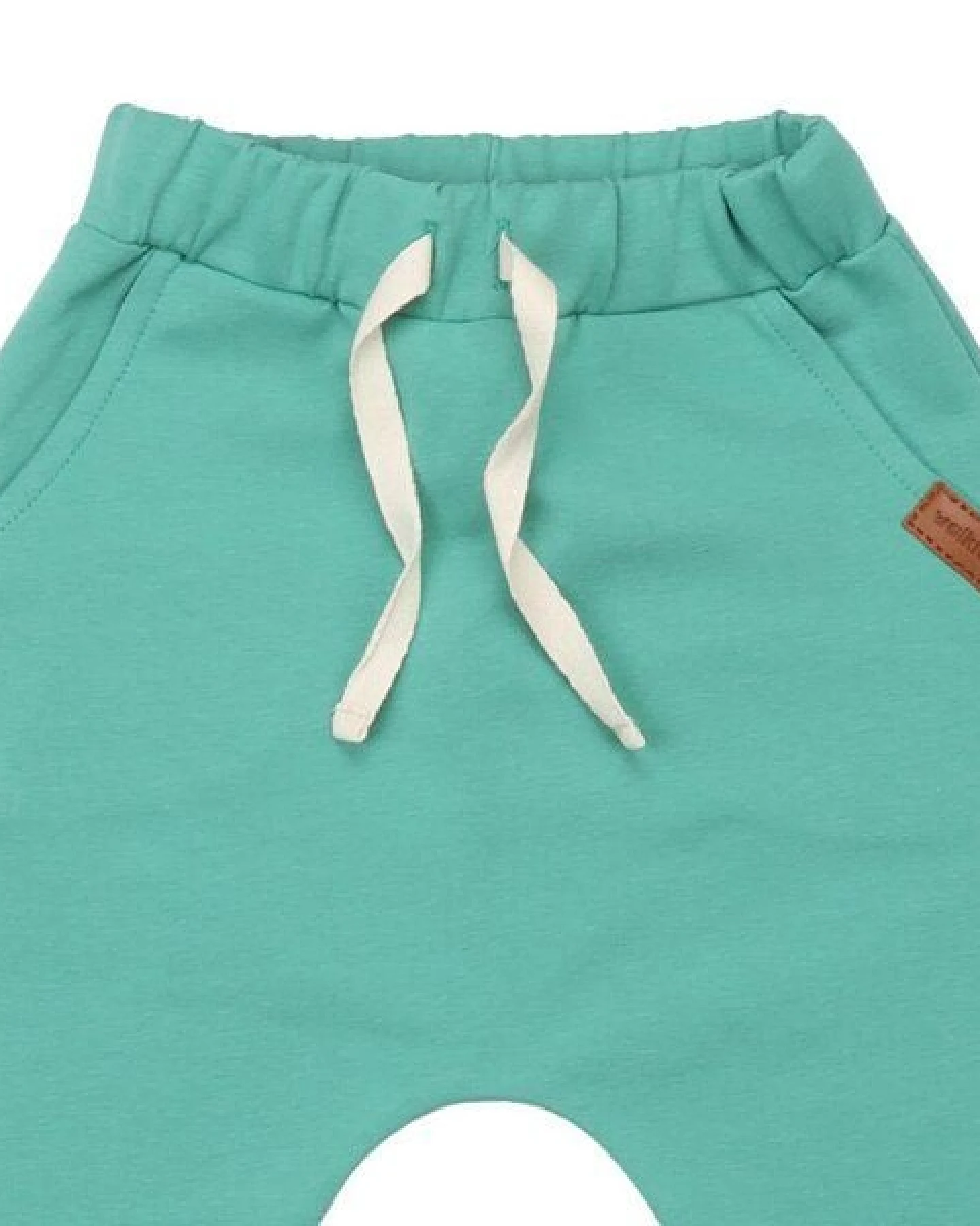 Kinder Baggy-Hose GOTS zertifiziert – Grün, Bund mit Kordel, weich & bequem – Ansicht 4