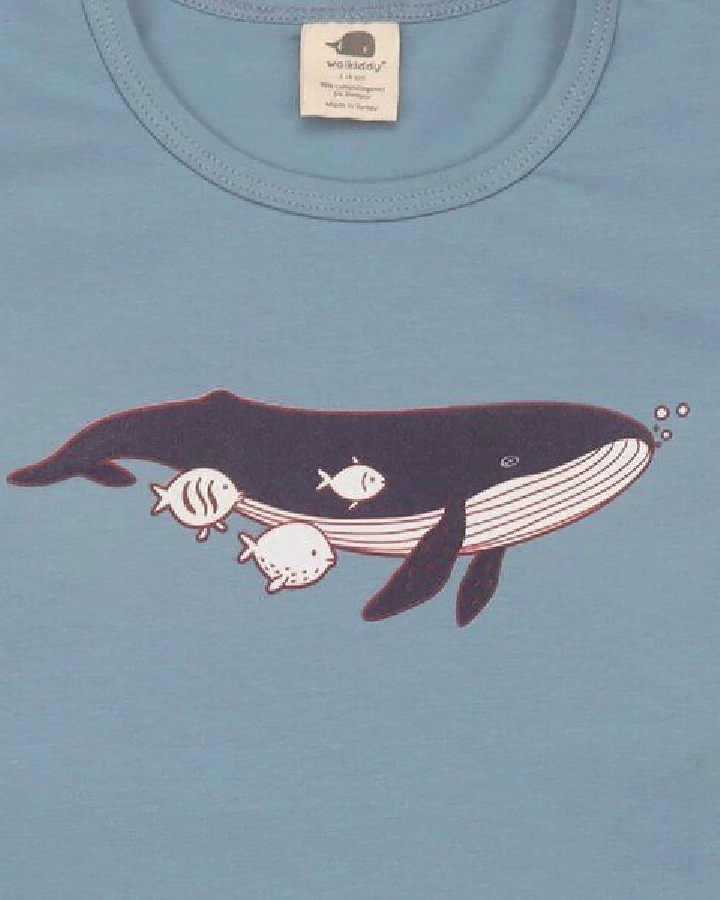 Kinder Langarmshirt GOTS zertifiziert Bio-Baumwolle, Hellblau, Wal- und Schildkröten-Motiv, Walkiddy – Ansicht 4