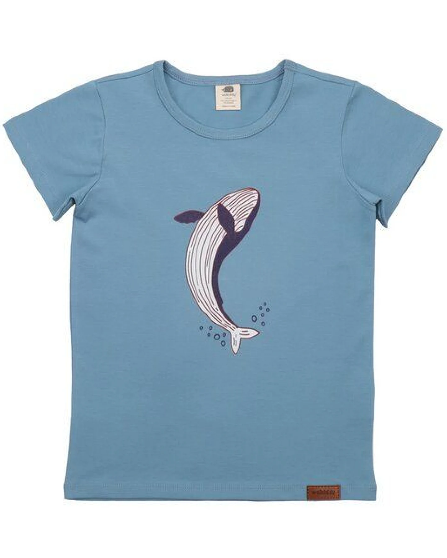 Kinder T-Shirt GOTS zertifiziert, hellblau, Wal- & Schildkröten-Motiv, Bio-Baumwolle, weich – Walkiddy – Ansicht 2