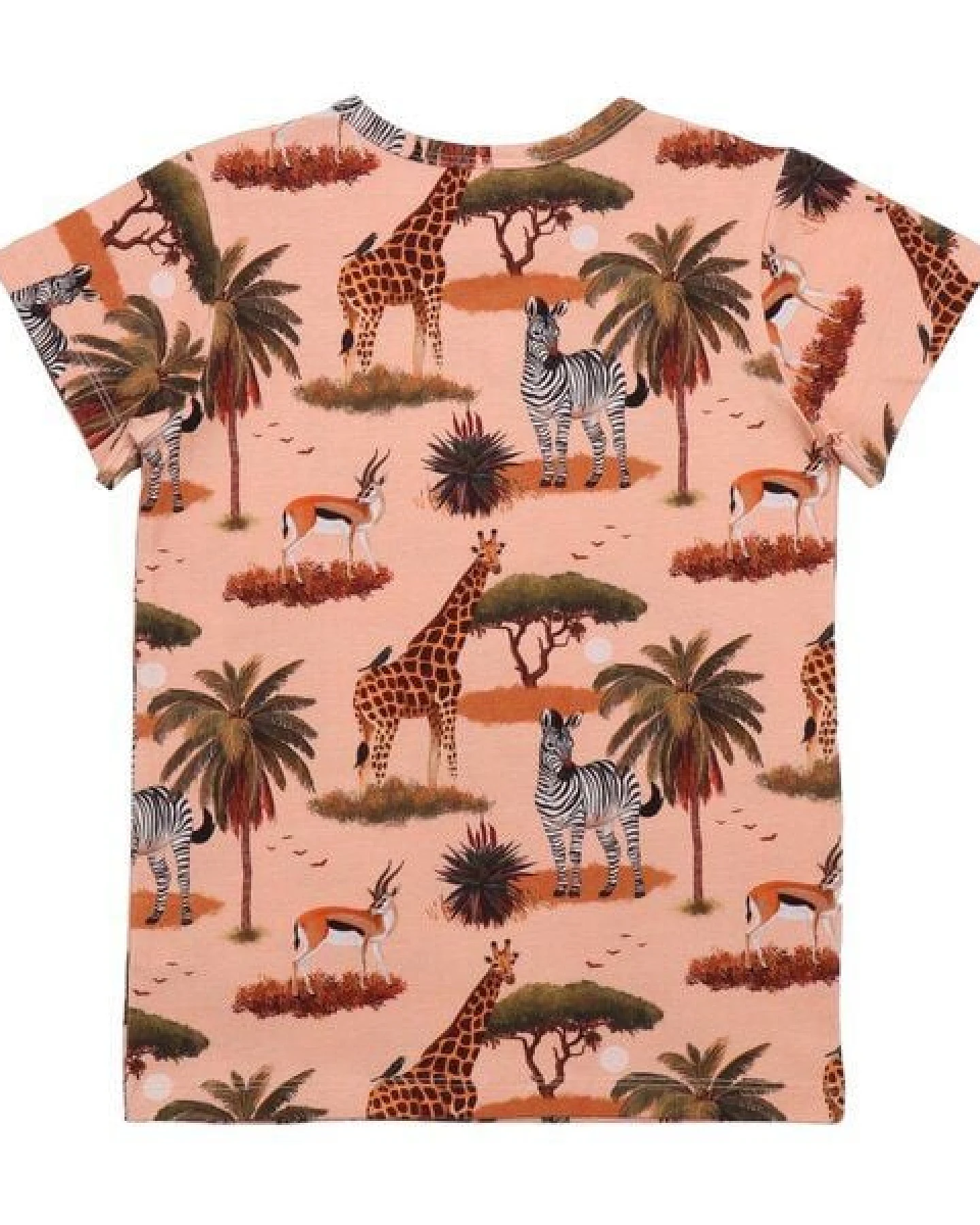 Kinder T-Shirt GOTS-zertifiziert aus Bio-Baumwolle orange mit African-Savanna-Motiv – Walkiddy – Ansicht 3