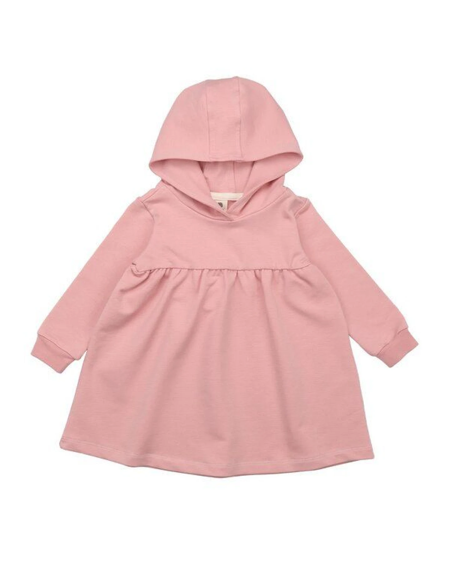Kinder Kapuzenkleid GOTS zertifiziert – Rosa, Langarm, weich & bequem – Ansicht 2