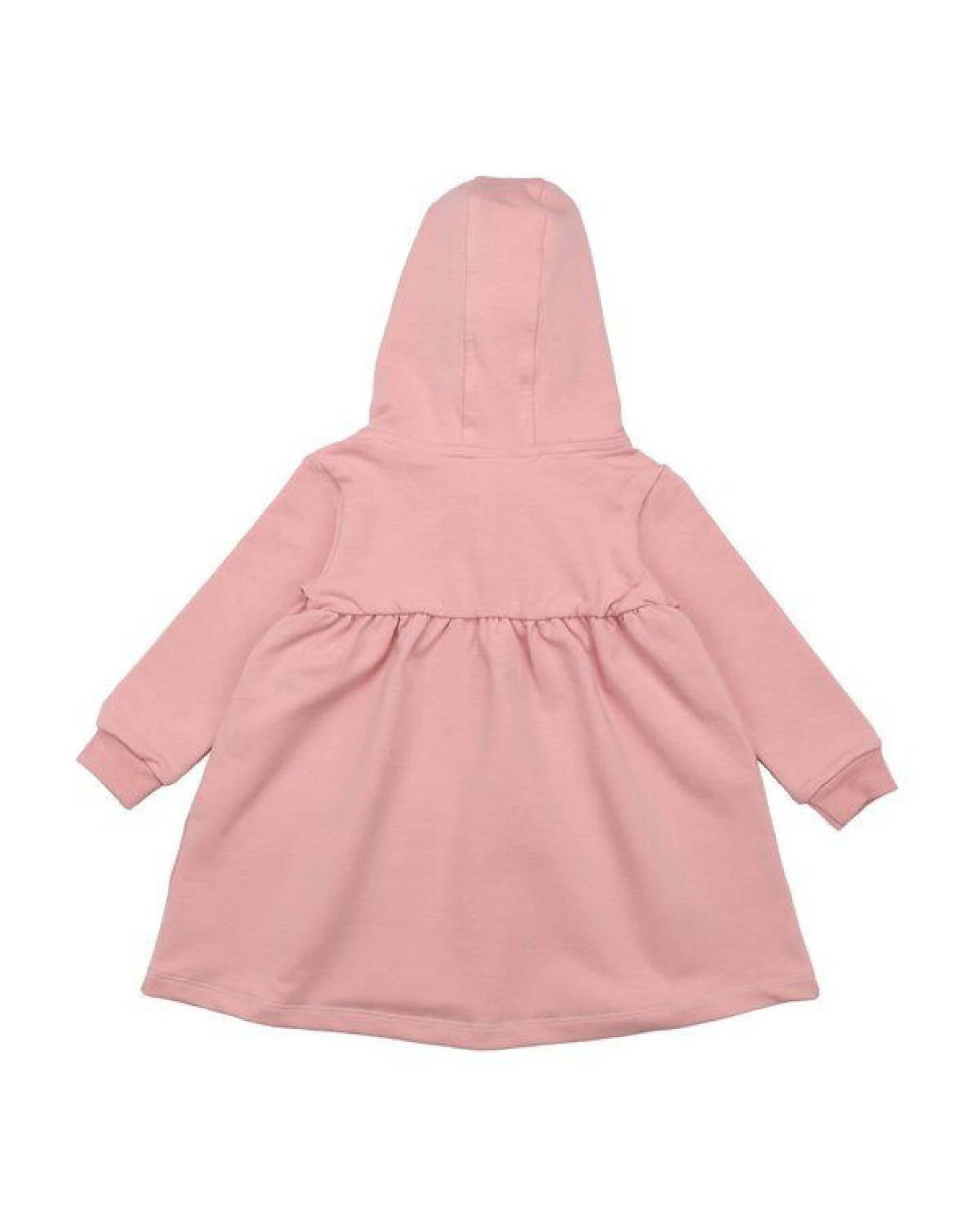 Kinder Kapuzenkleid GOTS zertifiziert – Rosa, Langarm, weich & bequem – Ansicht 3